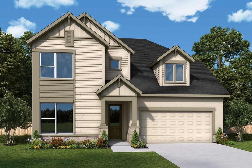 Under Construction. Welcome to the Summerloch, nestled in the desirable community of Clermont, FL. This beautiful home located on a corner lot, offers the perfect blend of comfort, style, and convenience. This property boasts a spacious open floor plan ideal for both relaxing and entertaining. Step inside to find a bright and airy interior with oversized windows beaming with natural light, high ceilings, luxurious flooring, a modern kitchen with quartz countertops, stainless steel appliances and a cozy living area that opens directly to the backyard. The master suite includes a walk-in closet, en-suite bathroom with a spa worthy shower, offering a private retreat after a long day. Outside, enjoy Florida living at its best with a covered lanai, perfect for morning coffee or weekend gatherings. Located just minutes from top-rated schools, shopping, dining, and scenic lakes, this home offers easy access to all that Clermont and Central Florida have to offer. Don't miss your opportunity to own a piece of paradise—schedule your private showing today!