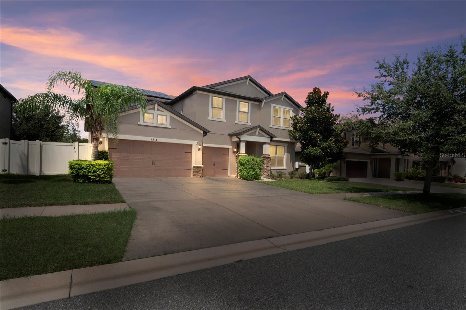 Welcome to 4514 Highfalls Dr in Valrico — a home designed for elevated living. With over 3,800 square feet of thoughtfully designed space, this five-bedroom, three-bath residence blends modern sophistication with everyday comfort.
At the heart of the home, the chef’s kitchen impresses with stainless steel appliances, granite countertops, an oversized island, and exceptional pantry storage—perfect for entertaining or effortless weeknight dinners. The open-concept living and dining areas transition seamlessly to a screened paver patio through expansive sliding glass doors, creating a true indoor-outdoor retreat.
The main level offers a guest bedroom, a full bath, a well-appointed mudroom, and a functional laundry/utility space. Upstairs, the primary suite is a private sanctuary featuring a dual-entry walk-in closet, and a spa-inspired bath with extended double vanity, glass-enclosed shower, and multiple storage options. A spacious loft-style family room connects to the additional bedrooms and bath, providing flexible space for work or leisure.
Additional highlights include a three-car garage, transferable solar panel financing delivering substantial energy savings, and all located on a private cul de sac, with no front or rear neighbors.
Set within the desirable Highlands Reserve community, this residence offers unmatched convenience—just minutes from fine dining, premium shopping, healthcare, and less than 30 minutes to Tampa International Airport. An exceptional home for professionals and executives seeking both luxury and practicality.