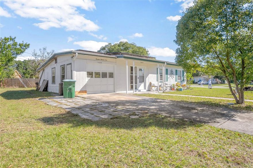 ADORABLE BUNGALOW located in great location of Deltona and close to Firefighters Memorial Park.  This home offers 2 bedrooms, 1 bathroom with living room and family room.  There is a 10 x 21 bonus room that is under roof but not included in the square footage - has a window unit but could easily be converted to another room.  This home sits on a .25 acre corner lot.  All the major components of this home have been upgraded - New roof and solar panel 2022 (solar panels have never been hooked up), new hot water heater 2018, new AC 2021 and updated electrical 2021.  Don't wait too long on this one!