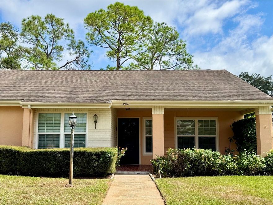 Low-maintenance villa living paired with an active, amenity-rich 55+ lifestyle—this is Florida living at its best. This beautifully maintained 2-bedroom, 2-bath villa offers a desirable open floor plan designed for effortless living and entertaining.  The bright, cheerful kitchen features a sunny window above the sink and a convenient breakfast bar, perfect for casual dining. The spacious primary suite includes an en suite bath with a walk-in shower and a generous walk-in closet, while the comfortable guest bedroom offers its own walk-in closet and easy access to a full bath with a tub/shower combination. A versatile family room/Florida room with built-ins also incorporates a laundry area, adding everyday convenience. Enjoy peace of mind with key updates already completed, including electrical (2020), A/C (2019), roof (2013), and windows (2012).
Nestled within a welcoming 55+ community, residents enjoy an active, social lifestyle with outstanding amenities such as a sparkling swimming pool, pickle-ball and bocce ball courts, shuffleboard, corn-hole, and a vibrant clubhouse filled with activities and events. Ideally located just minutes from shopping, grocery stores, churches, renowned golf courses, and beautiful area beaches, this villa offers the perfect blend of comfort, convenience, and resort-style community living.