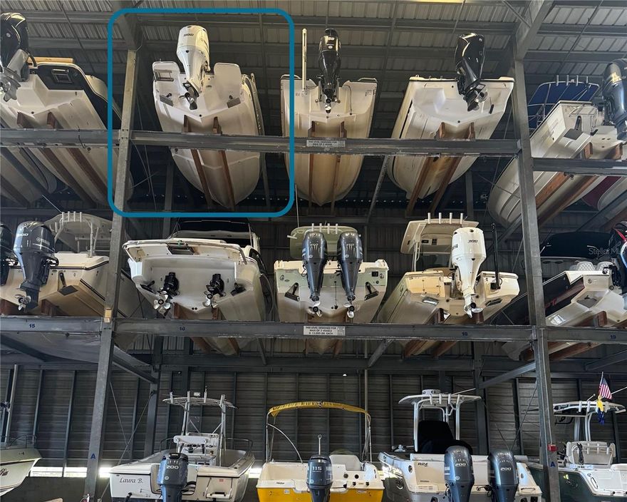 Welcome to the exciting waterfront lifestyle at Phillippi Harbor Club in Sarasota! Nestled on the picturesque Philippi Creek, PHC offers more than just a place to keep your boat; it's a community of passionate boaters. This boat rack facility is approximately 4 minutes to the Intracoastal Waterway and about 20 minutes to the Gulf of Mexico. This third level rack measures 32Lx10Wx9.5H and fits boats up to 7.5ft high. Imagine the convenience of having your boat ready to go whenever you are, thanks to the friendly and efficient staff. Hurricane-protected building ensures that your boat stays safe and secure, while you enjoy peace of mind. With reasonable monthly fees, you can enjoy all the perks of the PHC without breaking the bank. But that's not all! Phillippi Harbor Club also offers valet services, discounted fuel, wash stations, shower room, service racks, full detailing services, and private assigned lockers. The location on protected waters with no bridges to the Intracoastal Waterway means that your boating adventures are just moments away.