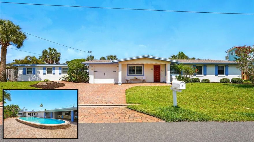 This fully renovated CANAL-FRONT POOL HOME offers the ultimate coastal lifestyle, located just a short walk from Flagler Beach Tucked away at the end of a quiet cul-de-sac on an oversized lot with 120' of saltwater canal frontage, this home is perfect for those who appreciate privacy and the best of Flagler Beach living! Recent updates include a brand-new roof (2024), full re-pipe, new carpet, updated gutters, and more! Inside, the gourmet kitchen boasts KraftMaid cabinetry, granite countertops, a beautiful travertine backsplash, and a large island that opens to the spacious living area featuring a cozy wood-burning fireplace. The primary suite has serene views of the canal and the pool, plus a spa-inspired bath with a freestanding tub, rain shower, and dual sinks—perfect for unwinding after a day at the beach! Step outside to your private backyard, where you can relax around the pool with over 1,600 sq ft of paver patio, or take a stroll to your 560 sq ft dock for views of the saltwater canal. The covered summer kitchen is ideal for entertaining, with granite countertops, stainless steel cabinetry, a built-in BBQ, a 3-sink system, beverage fridge, and full pool bath.

With no HOA, a golf cart-friendly neighborhood, and walking distance to Flagler Beach, shops, and dining, this home has everything you need to embrace the coastal lifestyle! Act now to make this dream house your new home!