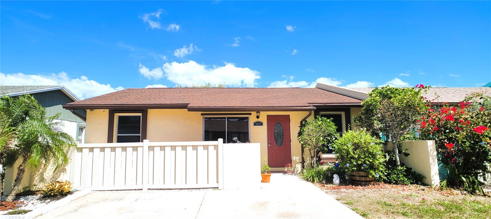 Move-in ready villa without age restrictions. Perfect for first-time home buyers, Families and investors. New roof will be installed soon. Lakeside South is a hidden gem of a non-age-restricted community in West Bradenton, consisting of villas, townhomes, and single-family residences. This corner lot villa is a 2 bedroom & 2 bath (plus bonus room) concrete block home. Don't miss out on this terrific opportunity to own an affordable home on the southwest coast of Florida. The primary bedroom has an in-suite bath, walk-in closet and has a lake view. The second bedroom has lots of natural light and is just one step away from the bathroom hall. There is also a bonus room that could be turned into a third bedroom and is currently being used as a home office. You can enjoy the lake view from the kitchen, and screened lanai, with a storage area next to it. Finally, in the front there is the living room, which has a sliding glass door that gives you access to the front-fenced yard. The HOA fee is one of the lowest in the area and includes basic cable, internet, and lawn maintenance, as well as extra perks and amenities. These amenities include a heated pool, tennis courts, a community center, and playground. This Prime location provides proximity to gulf beaches, the LECOM Park, downtown restaurants and nightlife entertainment.