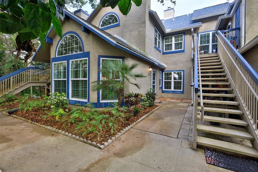 COME, RELAX AND ENJOY THIS LOVELY GROUND FLOOR 2 BEDROOM, 2 BATH CONDO THAT IS SIMPLY STUNNING! Numerous upgrades throughout this home including a newly, redesigned, open kitchen with pretty, new cabinetry complete with pull out drawers, granite countertops & new SS Appliances that would please a gourmet chef! Top of the line, full size stackable washer & dryer, too! The glorious living room has vaulted ceilings, lots of windows & it faces South... so the sunshine streams in all day long!  
New wind rated windows in 2017 and a new roof in 2020. This condo is situated in a perfect, sunny location with lush landscaping and a pretty paver patio with privacy! Plus...Sun Beach Club is located just a short walk to New Smyrna's Famous Car Free Beach! Sun Beach Club has a beautiful, large, seasonally heated swimming pool, hot tub & a Cabana for all to enjoy! It is the perfect place to entertain your guests, catch some sunshine and enjoy life at the beach!  Look no more...you may have just found your perfect new home at the beach! ;LocationDescription: Condo ;Water: Available at Site ;Water: City