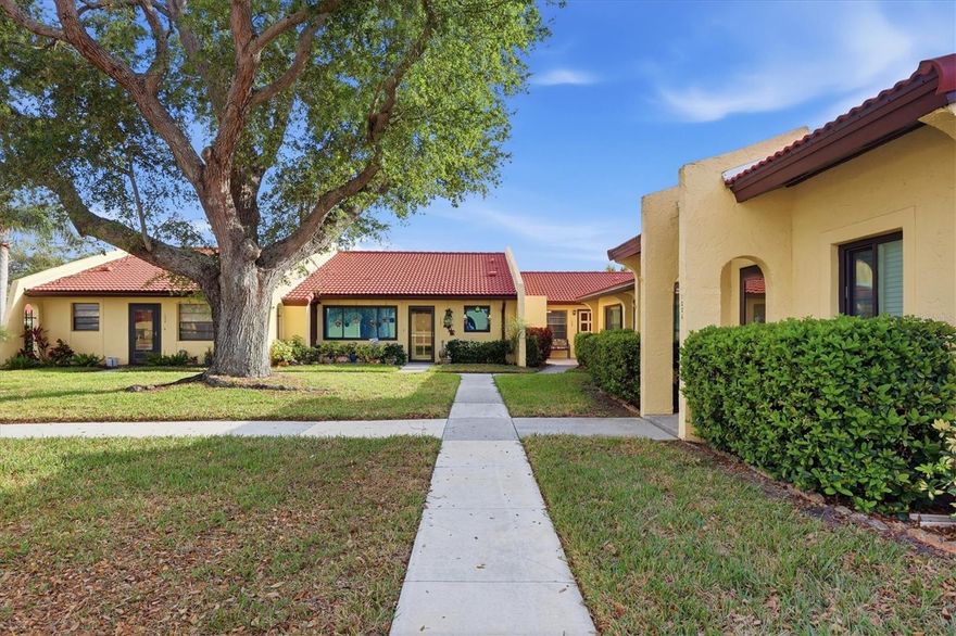 Welcome to easy Florida living in this BEAUTIFULLY RENOVATED, furnished, 1 bedroom/1 bath ground level unit that is located in a desirable, ACTIVE, 55+ community. This light and bright residence features a modern open layout, updated flooring, and a stylishly completely remodeled kitchen that includes soft-close cabinetry (to the ceiling), new stainless-steel appliances, sleek countertops, new hardware and fixtures and recessed lighting. The spacious bedroom offers ample closet space, while the updated bathroom showcases tasteful finishes and fixtures. Every detail has been thoughtfully refreshed, making this home truly move-in ready. Step out onto the private lanai, the perfect spot to enjoy your morning coffee or relax in the gentle Florida breeze while overlooking the peaceful surroundings. Enjoy the relaxed lifestyle this friendly community offers, with well-maintained grounds and opportunities to socialize with neighbors. The community heated pool, tennis courts and clubhouse are just a short stroll away. Conveniently located near shopping, dining, medical facilities and the beautiful Gulf beaches.