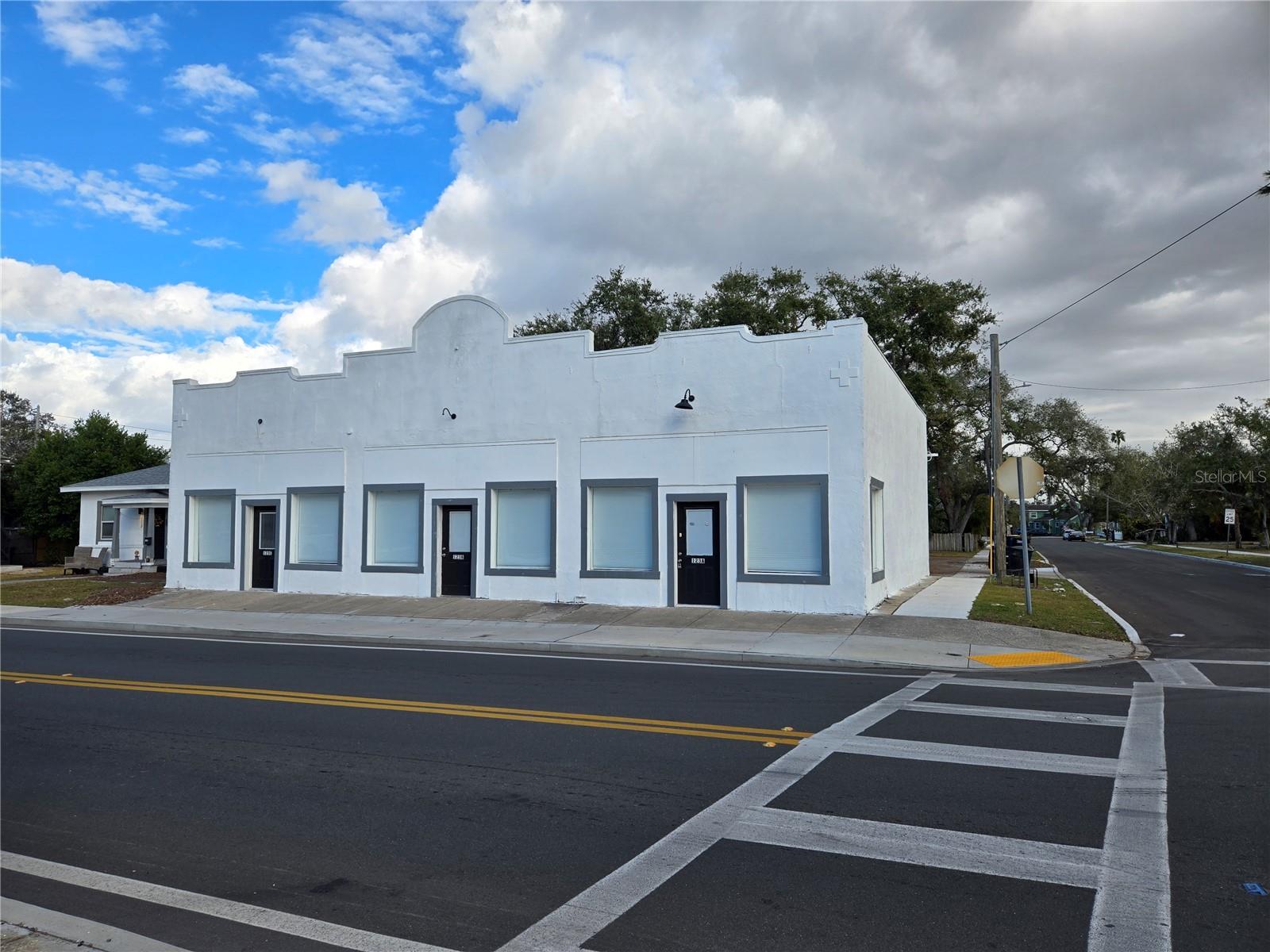 Excellent location for your retail or office on a busy downtown Clearwater Street.? Over 20000 vehicles pass this visually appealing mid century building which offers high visibility and ample parking in the rear.? Includes a private restroom and open floor plan.? Recessed LED lighting, tall ceilings (12') and ceramic tile flooring.? Landlord would consider TI allowance for partitioned office walls, waiting room and other build-out specifications etc.?, based on lease term.? You can lease a one of three units (800sf each mol) or a combination of two or all three (2394sf total for all three suites).? There is a large 10’ overhead door in this center suite (suite B) for easy inflow and outflow.? Located in an opportunity zone.?