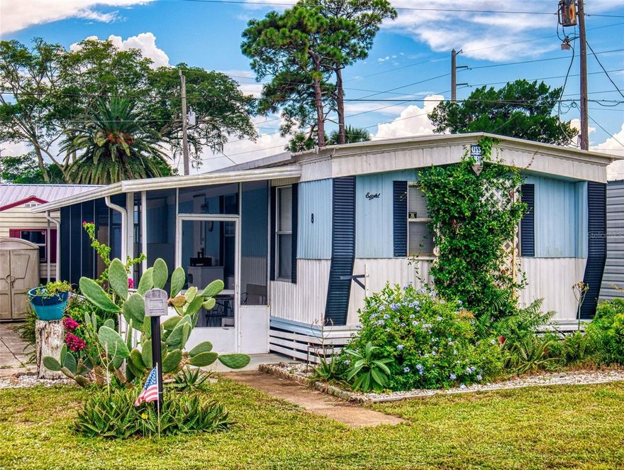 Motivated Seller! All reasonable Offers Considered! Welcome to Friendly Shores Park, a sought-after 55+ adult co-op community located along the scenic Intracoastal Waterway in Edgewater. This 2-bedroom, 1.5-bath manufactured home is being sold mostly furnished, offering an easy move-in opportunity.
Inside, you’ll appreciate the many updates, including a replaced subfloor with beautiful vinyl plank flooring throughout, a newer A/C,  New water lines throughout and fresh upgrades in both bathrooms — New sink, vanity, toilet in the half bath, plus a new toilet in the main bath.
Enjoy your morning coffee or evening breeze in the large screened-in patio, complete with an extra refrigerator for entertaining. The property also features a spacious storage shed with electricity for added convenience.
Friendly Shores offers very low HOA fees that cover water, sewer, trash pickup, common areas, and amenities. Friendly Shores community offers outstanding features that include a large fishing dock, fish cleaning station, kayak launch, and waterfront community center. Two small pets are welcome, but rentals are not permitted — ensuring a close-knit neighborhood feel.
Don’t miss this opportunity to own a home in a friendly, waterfront community with amenities designed for relaxation and coastal living!