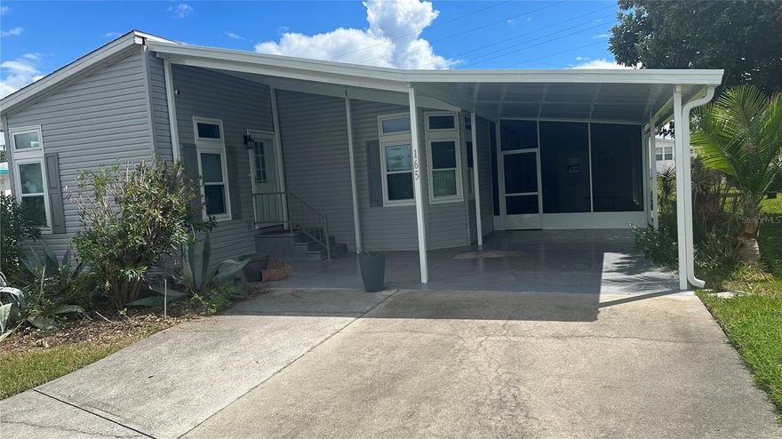 Welcome home to Leisure Lake Mobile Home Park in Palmetto, a 55+ age restricted land owned Co-Op community. This 1999 Palm Harbor manufactured home features 1242 square feet consisting of 2 bedrooms, 2 bathrooms and a private office/den enclosed with glass French Doors with a separate entrance.  This home is being sold TURNKEY with all furnishings and contents, Recent improvements include all new impact windows with energy saving window treatments installed in 2024, a brand-new carport and storage room roof was installed in September 2025. This exquisite home has high-end, luxury laminate plank flooring throughout most of the home with new carpeting in the bedrooms.  Other architectural features include Vaulted ceilings, ceilings fans in all rooms, new toilets and sinks in both bathrooms, with newer sink and faucet was installed in the kitchen along with newer appliances, base trim, washer & dryer, hot water heater and Anderson Front & back storm doors. Maintenance fees include water, sewer, trash, and lawn maintenance for $212.00 each month. Amenities include clubhouse, lake for fishing, swimming pool, community library, pickle ball, shuffleboard courts, fitness center with tons of activities. This home is located just north of Historic Palmetto and is located in NON-FLOOD ZONE convenient to Anna Maria Island and other beaches, shopping, restaurants and I-75 &  I-275 are just a few miles away.  So, just pack your bags and start living your best beach life!