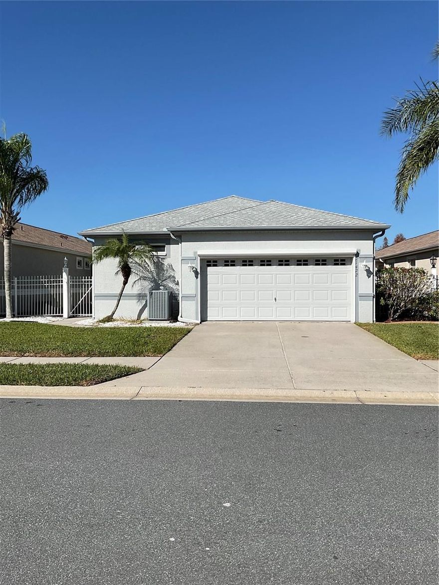 WHAT A VIEW OF THE GOLF COURSE OVERSIZED LANAI OVER LOOKING THE GREEN OF THE 5TH HOLE ON THE GROVES GOLF COURSE...THIS 3BED/2BATH/2CAR GARAGE "WITH GOLF CART PARKING IN GARAGE.  HUGE KITCHEN WITH STAINLESS STEEL APPLIANCES AND ISLAND FOR STORAGE AND ENTERTAINING.  LAUNDRY ROOM HAS WASHER AND DRYER WITH CABINETS.  ALL ROOMS HAVE BEAUTIFUL  FANS.  THIS HOME HAS A GREAT GATED SIDE YARD OPENING TO LARGE BACKYARD OVERLOOKING THE GREEN OG HOLE 5.  LANAI IS OVERSIZED WITH SCREEN.  WATER HEATER REPLACED IN 2022. NEW ROOF IN 2023.  THE GROVES IS AN GATED ACTIVE ADULT GOLF COURSE COMMINITY WITH A PUBLIX SHOPPING CENTER RIGHT OUTSIDE THE GATES, THE GROVES OFFERS A CLUBHOUSE WITH RESTAURANT AND BAR, CARD ROOMS, WORKOUT ROOM, LIBRARY PROSHOP.  OUTSIDE YOU WILL FIND A HEATED POOL AND SPA, TENNIS COURTS. PICKLE BALL AND BOCCE COURTS.  HOA COVERS LAWN MAINTANCE, ROOF REPLACEMENT, HOUSE PAINTING , CABLE AND INTERNET.