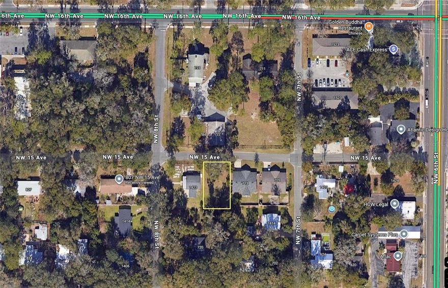 A prime investment opportunity in Gainesville’s desirable Oakview neighborhood. This vacant lot measures 70 feet wide (fronting NW 15th Ave) by 140 feet long and offers ample space (.22 acres) for development. 

The updated zoning allows for a primary residence with an 850 square foot attached unit, plus an additional 850 square foot detached unit—providing various rental opportunities or the option to create a generational living compound. Whether you're a luxury homebuyer looking to design your dream residence, an investor seeking income-producing potential, or a developer ready to build in one of Gainesville’s most walkable and character-filled neighborhoods, this property checks all the boxes. 

Utilities, including public water, sewer, and electricity, are available

This location is conveniently located near the University of Florida (1 mile from the northeast corner of campus), popular dining spots, retail outlets, and the lively Monday farmer's market at Cypress and Grove. Residents will enjoy nearby bike trails and public parks, while the proximity to Depot Park, the Hippodrome, and downtown Gainesville’s cultural attractions adds further appeal. 

This ready-to-develop parcel is perfect for developers or investors seeking strong rental income or those looking to create a flexible living arrangement in a vibrant and growing community. 

Buyers and their agents are advised to conduct their own due diligence and verify all information to their own satisfaction and requirements.