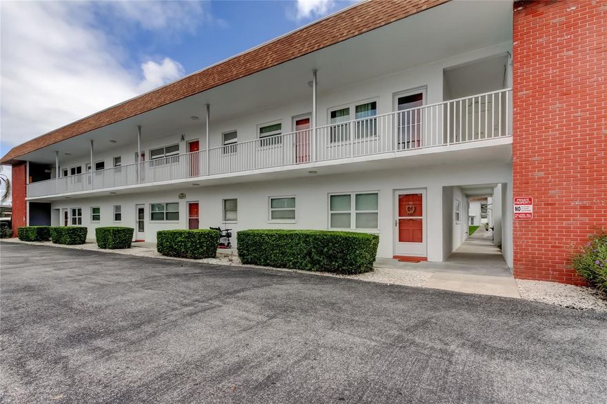 Welcome to Tyrone Gardens I, a 58 unit complex in the very heart of St. Petersburg, located a short distance from the vibrant downtown area, the arts district of Gulfport, and the beautiful sugar sands of the Gulf beaches. Located on 2 bus lines. Tyrone Mall, the Northwest Community Center, the VA hospital, grocery stores, medical facilities, golf and dining are all a short distance a way. With I-275 10 minutes away, it's an easy commute to Tampa and Sarasota. Three airports TPA, SRQ, PIE are all within an hour's drive. The unit itself features newer hurricane rated windows, newer AC and appliances. There is a washer/dryer combination unit in the house bathroom. The building was recently re-roofed. Parking is near your door. There's a storage closet for your use. No assessments are currently pending. The unit features 2 bedrooms and 2 baths, one En-Suite. The front bedroom has a private entrance. The family/Florida room offers great flex space. The current owners have it set up as a dining room. Other owners are using it as a third bedroom, it also makes a great hobby room or office. It overlooks the landscaped courtyard, which offers a grill and shaded seating areas. There is a land lease in place and the association requires a minimum of 30 down. All ages are welcome. Two pets up to 25lbs are permitted.