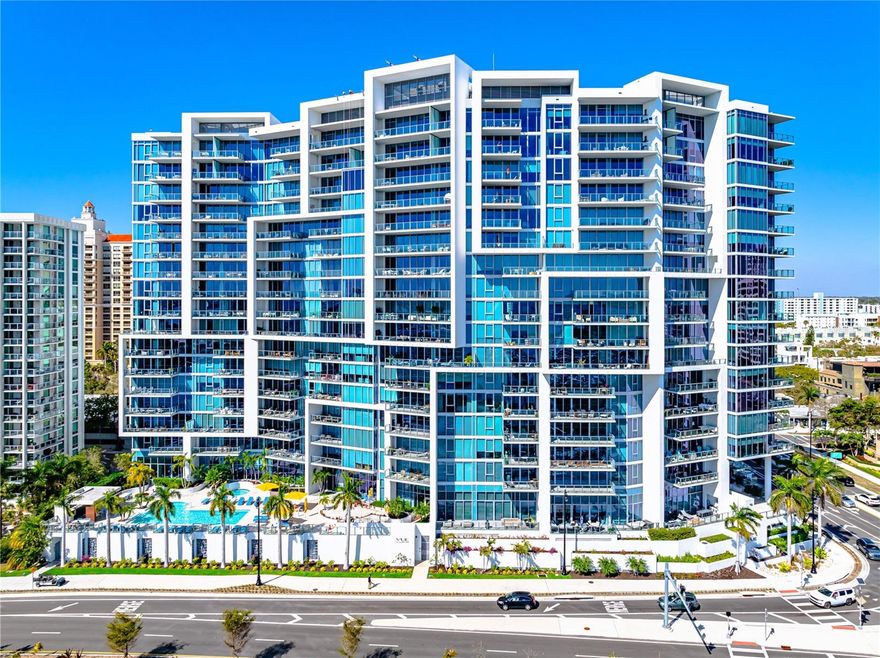 ANNUAL FURNISHED CONDO AVAILABLE FOR LEASE AT THE VUE SARASOTA! This highly desirable, downtown waterfront condominium overlooking the Sarasota bayfront and marina has been meticulously styled and features high end finishes throughout. Upon entering through your semi-private elevator entrance, you are welcomed by an open and bright space with 10 foot floor-to ceiling windows and sliders that allow you to enjoy the panoramic views overlooking the motor yachts, moored sailboats, Ringling Causeway Bridge, downtown Sarasota and the waterfront park. Amenities for this extraordinary residence include a state-of-the-art fitness center, 24/7 concierge service, a club lounge, resort-style pool and spa, and outdoor kitchen. And there’s even a social committee that organizes casual events all year-round.