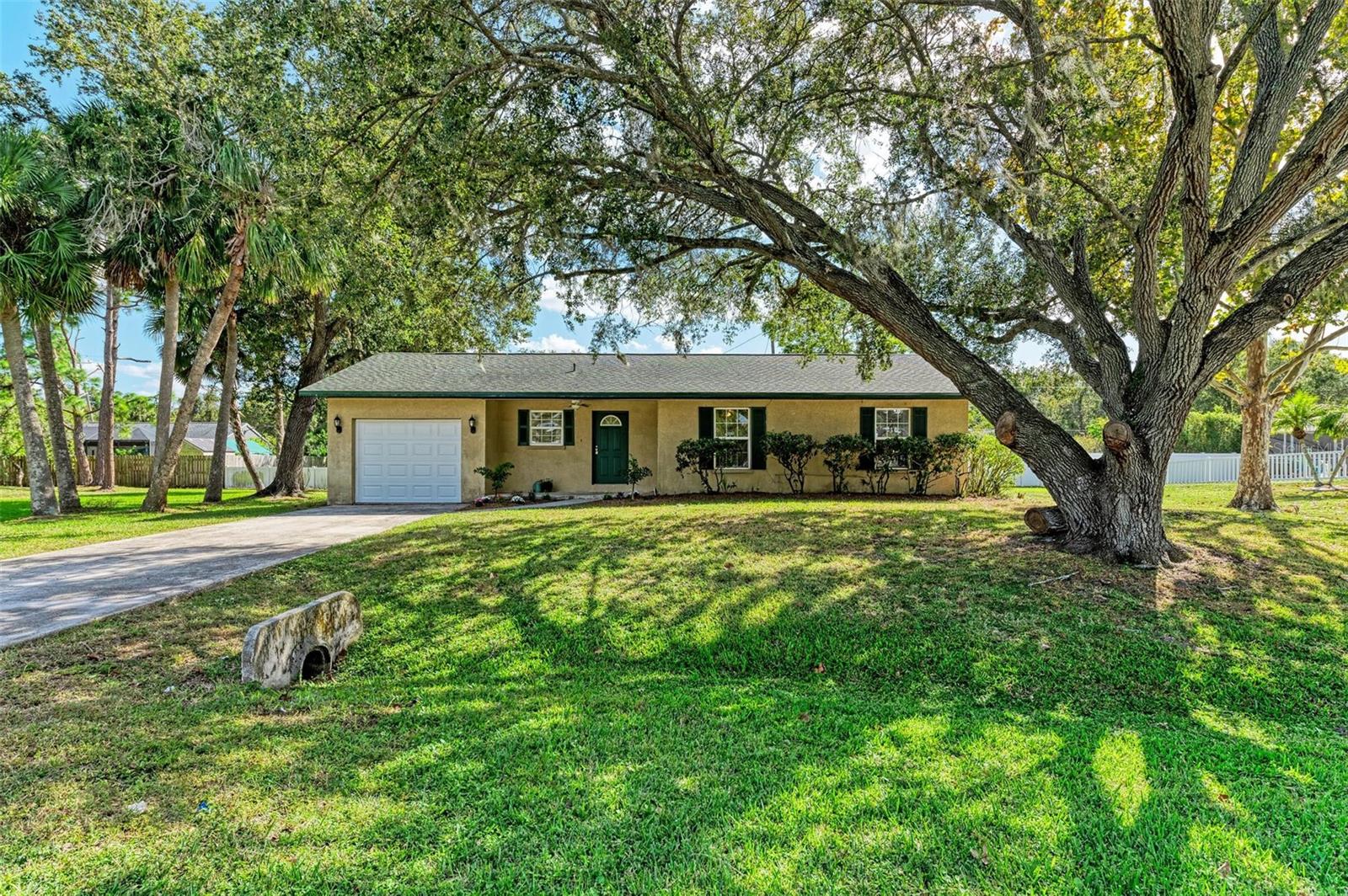 NO HOA or CDD!! Nestled on an oversized lot, this 3 bed/ 2 bath home is a perfect place to call home. Located in a quiet neighborhood, this property not only offers spacious living but also the freedom from HOA and CDD fees, allowing you to truly make this space your own. As you approach the home, you’ll be greeted by large oak trees, providing ample shade and a picturesque setting. Another standout feature of this property is the expansive yard. With its vast size, there is no shortage of possibilities for outdoor activities, gardening, or adding a pool. The oversized lot not only ensures privacy but also offers the potential to add a detached building. Whether you have a boat, RV, or other recreational toys, you'll have the space you need to store them securely. Imagine the possibilities! Centrally located near shopping, grocery stores, parks and entertainment. Also, great location for commuters to Tampa/St. Pete or Sarasota with easy access to I-275, I-75 or US-41. Don't miss the chance to make this exceptional property your own. With its unbeatable combination of space, privacy, and freedom from additional fees, this home is a rare find in today's market. Schedule a showing today and discover the endless potential that awaits you in this wonderful home.