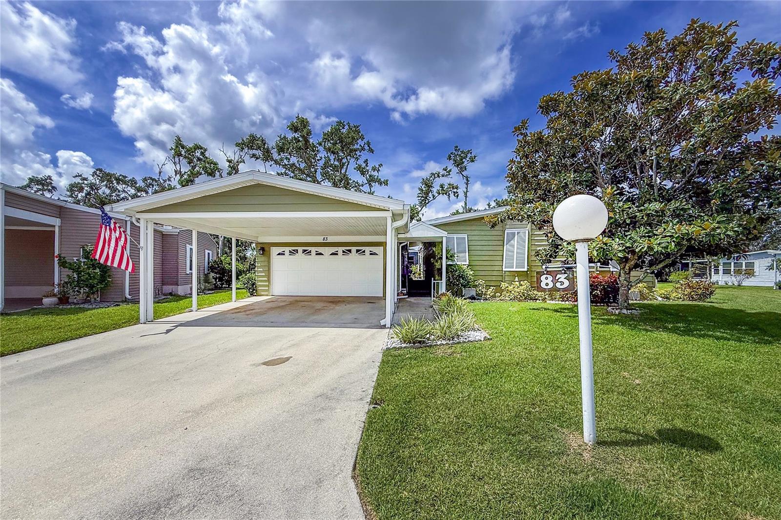 Looking for PARADISE?? Beautiful updated 2bd/2ba home on the water, resting on one of the largest lots in the Ridgewood Oaks 55+ community. 1,876 sq. ft of living space offers a beautiful formal living room, separate family room, dining room, and a huge master bedroom. The kitchen and family room overlook the water with amazing views of the wildlife. The bright kitchen features granite counter tops, soft close cabinets, updated appliances with water & garden views from the kitchen window. Indoor washer/dryer in the spacious laundry room. New roof in 2022 and AC in 2020 with upgraded windows and electric surge protection for the electrical lines. Need Space? – very rare 2 car garage, plus a 2-car carport, with a separate large office/workshop/craft room with a side door and additional rear access. Too many features to list on this home. Come and enjoy this 55+ community with gated 24-hour security, pool, clubhouse, tennis courts, pickleball courts, outdoor gym, great fishing and lots of activities. Ridgewood Oaks is a golf cart and small pet friendly community. Close to all shopping, Ellenton Outlet mall, restaurants and I-75. All room sizes are approximate. All information is deemed reliable but should be verified by buyers and/or buyer's agent.
