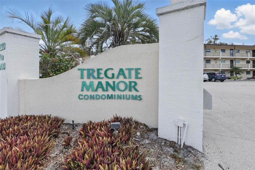 Welcome to this well-maintained 2-bedroom, 2-bath condo in Tregate Manor, a friendly 55+ community just one mile from Siesta Key’s beautiful beaches. This spacious unit offers a functional split-bedroom layout, an efficient galley kitchen with plenty of cabinets and counter space, and a comfortable living/dining area with a pass-through for added openness. This move-in ready home is fully furnished, all you need is a toothbrush.
Recent updates include hurricane-impact windows, a 3-year-old A/C, and a 4-year-old water heater—offering peace of mind and energy efficiency. Tile and carpeted flooring, ceiling fans, and a screened-in balcony create a relaxing atmosphere. The primary bath includes grab bars for added safety.
Enjoy deeded covered parking, elevator and stair access, on-site laundry on the same floor, and a large screened pool with clubhouse. Located near of shops, restaurants, and local attractions, this home offers easy, low-maintenance living in a vibrant coastal community.
More than just a home—it’s a lifestyle.
