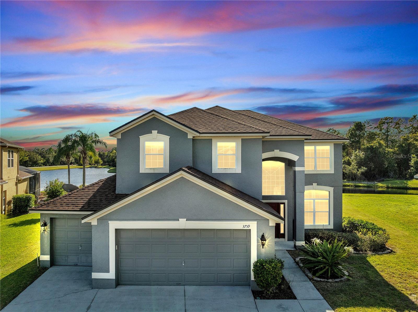 Welcome to 3759 Moon Dancer Place, a spacious 5-bedroom, 2.5-bathroom home with a rear serene water view, located in Saint Cloud. Built in 2006, this two-story property features a desirable three-car garage and offers plenty of room to spread out across both levels. The main living areas are open and bright, with flexible spaces for formal and informal use. Upstairs, the generously sized bedrooms provide comfortable accommodations. Step outside to enjoy peaceful pond views from your backyard, ideal for morning coffee or unwinding at sunset. Downtown Saint Cloud is just minutes away, with shopping, dining, and local parks nearby. You’re also within reach of Lake Nona’s Medical City and growing retail and restaurant scene, about a 25-minute drive, making this a smart location for both work and play. Located just a short drive from major roads, shopping, and dining, this home offers space, convenience, and natural beauty all in one.