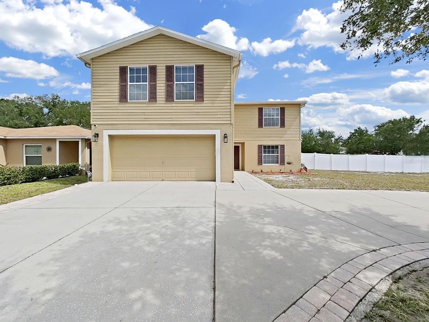 Space, Style & So Much to Love! Six bedrooms + Bonus Room. Four FULL bathrooms. Two Car Garage. And 3,563 square feet, all opening to a beautiful, screened pool with spillover spa. Offering the kind of space that makes life feel easy and a backyard made for making memories. Sitting proudly on an oversized corner lot of OVER a quarter-acre, this impressive two-story home delivers! From the moment you pull into the drive, you'll feel the difference that extra elbow room really makes. Inside, the layout works beautifully for real life. The dining room greets you upon entry, large enough for your biggest table and grand gatherings. The well-equipped open kitchen features an abundance of cabinetry, granite counters and backsplash, stainless appliance suite, generously sized closet food pantry, and a breakfast bar for seating that flows seamlessly into a cozy dining nook. The relaxing and spacious living room frames pool views through two large windows, and the kitchen’s sliding glass door puts you poolside in seconds! The home provides an abundance of flexible living spaces, with 6 TRUE bedrooms and 4 FULL baths. The first level offers a large downstairs bedroom and an adjacent full bathroom, the perfect asset that is highly sought-after. The upstairs primary suite is a true retreat: oversized, sun-drenched, and tucked away for ultimate privacy, with two large walk-in closets, plus a private En Suite bath with two sinks, soaking tub & shower, and large linen closet. Four additional great-sized bedrooms (3 with Walk-In Closets) and two more full bathrooms sit upstairs, offering flexibility for whatever life requires. An additional BONUS ROOM upstairs adds even more versatility to the generous floor plan. This is a layout that effortlessly adapts to growth, multi-generational living, or those who simply value space for playroom, media/game/craft room, home offices, gyms, and guests. Outside, the magic continues. The dramatic, newly-screened, soaring enclosure houses a heated sparkling pool with spillover spa, all surrounded by an expansive paver deck. Wrapped in the privacy of full vinyl fencing, this backyard airy oasis, with views of the overhead sky beyond the screens, was made for lazy Sunday afternoons, nighttime swims, and lively summer gatherings alike. The corner lot means you also have coveted side yard space -gated and ready for a boat, trailer, or toys, offering rare convenience in a residential community. A substantial  storage shed keeps the 2-Car Garage free for what matters. The spacious corner lot gives you plenty of room for pets and play, plus the breathing room you've been dreaming of, something most homes in this price range simply can't offer. Located in the Ashley Lakes community, nestled in the sought-after Gunn Highway/SR-54 corridor with neighborhood parks and everyday conveniences just around the corner, this is the home you grow into and never want to leave. A Low HOA fee of only $114/Quarter and NO CDD fee. Call to schedule your private showing today.