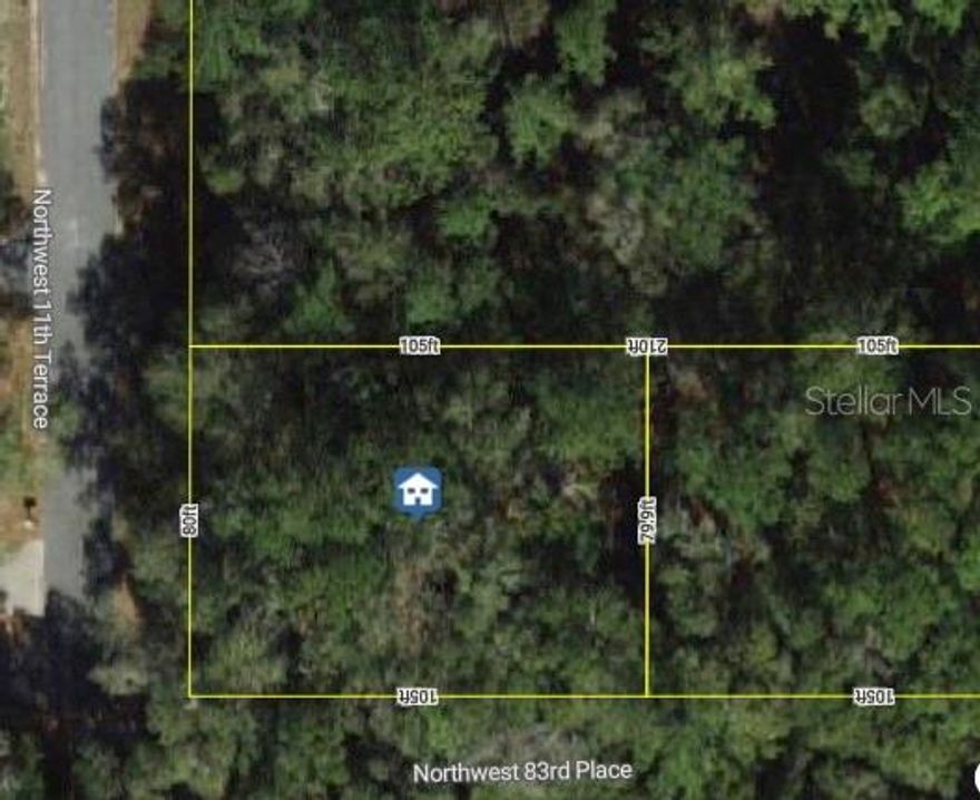 Vacant residential  CORNER LOT located in Ocala, FL, within the Concordia Park subdivision. This 0.19-acre parcel (approximately 8,276 sq ft) offers 80 ft of frontage and 105 ft of depth. Zoned R1 for single-family residential use.
Wooded lot with a natural setting, surrounded by existing residential properties. No waterfront. No improvements on site.
Buyer to verify zoning, land use, utilities, and building requirements with Marion County. No survey available.