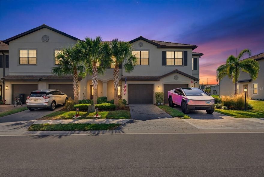 Berkly model townhome in Lorraine Lakes at Lakewood Ranch! 3 beds, 2.5 baths, ~1,879 sq ft with open-concept living/dining, family room (18' × 15'), and kitchen with pantry & breakfast bar. Upstairs features primary suite with walk-in closet, three bedrooms, and upper-level laundry. Enjoy screened lanai, 1-car garage, and neutral finishes throughout.

Appliances included: dishwasher, range, refrigerator, microwave, disposal, washer & dryer. Utilities: electric, water/sewer, central A/C & heating. HOA: ICON Management; CDD ~$1,300–$1,400/year. Leasing: minimum 30 days, HOA approval required. Prime Lakewood Ranch location near shopping, dining, and highways.