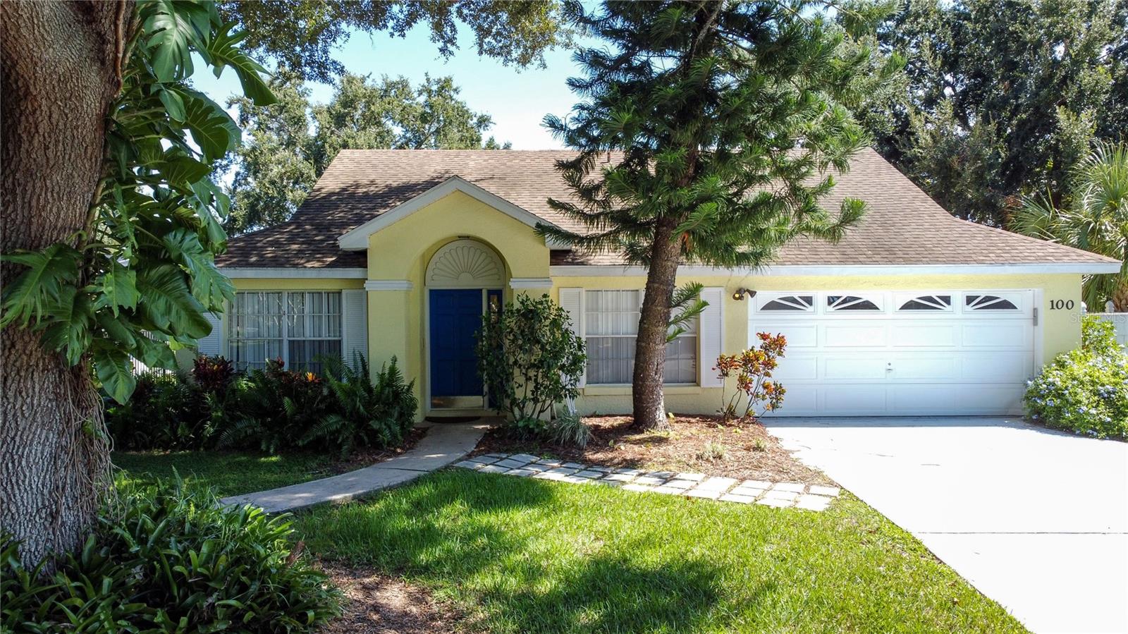 Charming 3-bedroom, 2-bathroom FULLY FURNISHED POOL home in the LOW-HOA community of Sunridge Woods. NEW ROOF TO BE INSTALLED PRIOR TO CLOSING. WATER HEATER 2019.This bright, welcoming property is offered turnkey and ready for use as a winter retreat, short-term rental, or full-time residence. The open kitchen overlooks the light-filled family room with views of the pool, while a split bedroom floor plan places the primary suite with ensuite bath and walk-in closet on one side and two additional bedrooms with a second bath on the other. With NO CARPET, maintenance is easy and ideal for Florida living. The screened pool area enjoys peaceful pond and fountain views, and the large partially fenced corner lot offers privacy and space to enjoy the outdoors. A wide driveway and two-car garage provide ample parking. Located just minutes from dining, shopping, and medical facilities in ChampionsGate, with convenient access to I-4, toll roads, and Orlando International Airport. Sunridge Woods is a quiet, established neighborhood with an impressively LOW ANNUAL HOA of just $195, making this home an exceptional combination of value, location, and potential.