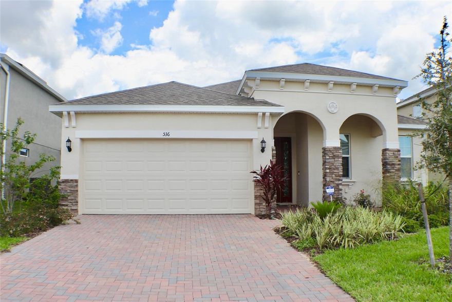 Available now! Check out this stunning 2020 home featuring the Margate II plan. This three-bedroom, two-bath design is ideal for creating your dream living space. As you step into the Margate II foyer, you'll find a spacious flex room perfect as an office, den, or playroom. Near the garage entry, there's a convenient drop zone, ideal for school bags, mail, or shoes. Moving forward, the family room offers a cozy space to relax after a long day. The open-concept layout flows into the gorgeous kitchen with upgraded Espresso Cabinets, Stainless Steel Appliances, and Granite Countertops. The dining area, located next to the family room, leads to a private lanai through sliding glass doors, with a fenced backyard perfect for weekend cookouts. The home also boasts a luxurious Master Suite with two walk-in closets, dual sinks, a walk-in shower, and an upgraded soaking tub for ultimate relaxation. Lawn care included. No pets allowed. A must-see!