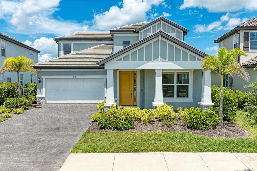 Stunning 2022-built residence in the gated enclave of Worthington, offering over 3,100 square feet of modern luxury—all with NO CDD FEES. This thoughtfully designed floor plan features 4 bedrooms, 4.5 baths, a dedicated office, and an expansive upstairs retreat, delivering a rare combination of scale, value, and everyday function.

The heart of the home is a bright, open-concept Great Room with soaring ceilings and tile flooring that flows seamlessly into a chef’s kitchen. Equipped with white cabinetry, quartz countertops, natural gas cooking, and a massive center island, the space is tailored for both high-end entertaining and daily living. The main-level primary suite serves as a private sanctuary, complete with tray ceilings, a spa-inspired bath, and a custom walk-in closet.

Exceptional flexibility defines the second level, featuring an oversized bonus room with a private balcony overlooking the pool. A secondary bedroom with a private ensuite bath creates the perfect guest wing or multi-generational setup. Outside, the living space extends to a private backyard oasis featuring a screened saltwater pool, covered lanai, and a dedicated pool bath for effortless year-round enjoyment.

Notable Upgrades: Hunter Douglas window treatments, gas pool heater, tankless water heater, whole-home water filtration, storm shutters, and epoxy-finished garage flooring.

Perfectly positioned just minutes from Waterside at Lakewood Ranch and the Celery Fields, this move-in-ready home offers the ultimate Sarasota lifestyle with the rare advantage of no CDD fees.