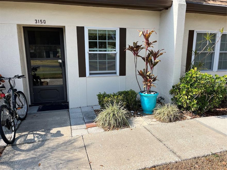 A wonderful Golf Course Community with FREE golf on 3 gorgeous courses.  A 55+ plus community awaits the NEW BUYER.  Mission Groves is a special quiet area off of Highlands Blvd with it's OWN swimming pool and Small Clubhouse for socializing.  This 2 bedroom, 2 bath with CARPORT & STORAGE CLOSET offers the PRIDE OF OWNERSHIP with many upgrades.  Kitchen with walnut cabinets, corian countertops with newer sink and built ins. for more storage with newer appliances.  A window in the Kitchen for more light and bright to condo Dishwasher, stove, refrig, microwave all included with the condo.  No washer dryer in the Unit.  Laundry facilities across the street.  Salt/pepper color carpeting in livingroom/diningroom & bedrooms.  Cheerful colors in all rooms for brightness.  THE LANAI offers an open room with lots of windows to the back patio and yard with view of a peaceful pond.  New roof scheduled to be put on this year. Breaker panel 2020, water heater 2 years.  Windows  10 years.   Must own one year before renting out.  Sign up for Pontoon ride on Lake Tarpon with lunch at the Tarpon Turtle.  Please visit our wonderful Clubhouse 3300 MacGregor to the see the variety of Amenities with heated pool and jacuzzi, computer room, library.  The Lodge on Lake Tarpon has a heater pool and is available for residents too.  The commpunity has a FREE Boat and RV Storage for residents.  Please come and view this adorable condo and see what the Community has to offer today! Furniture may be available, inquire with Realtor.