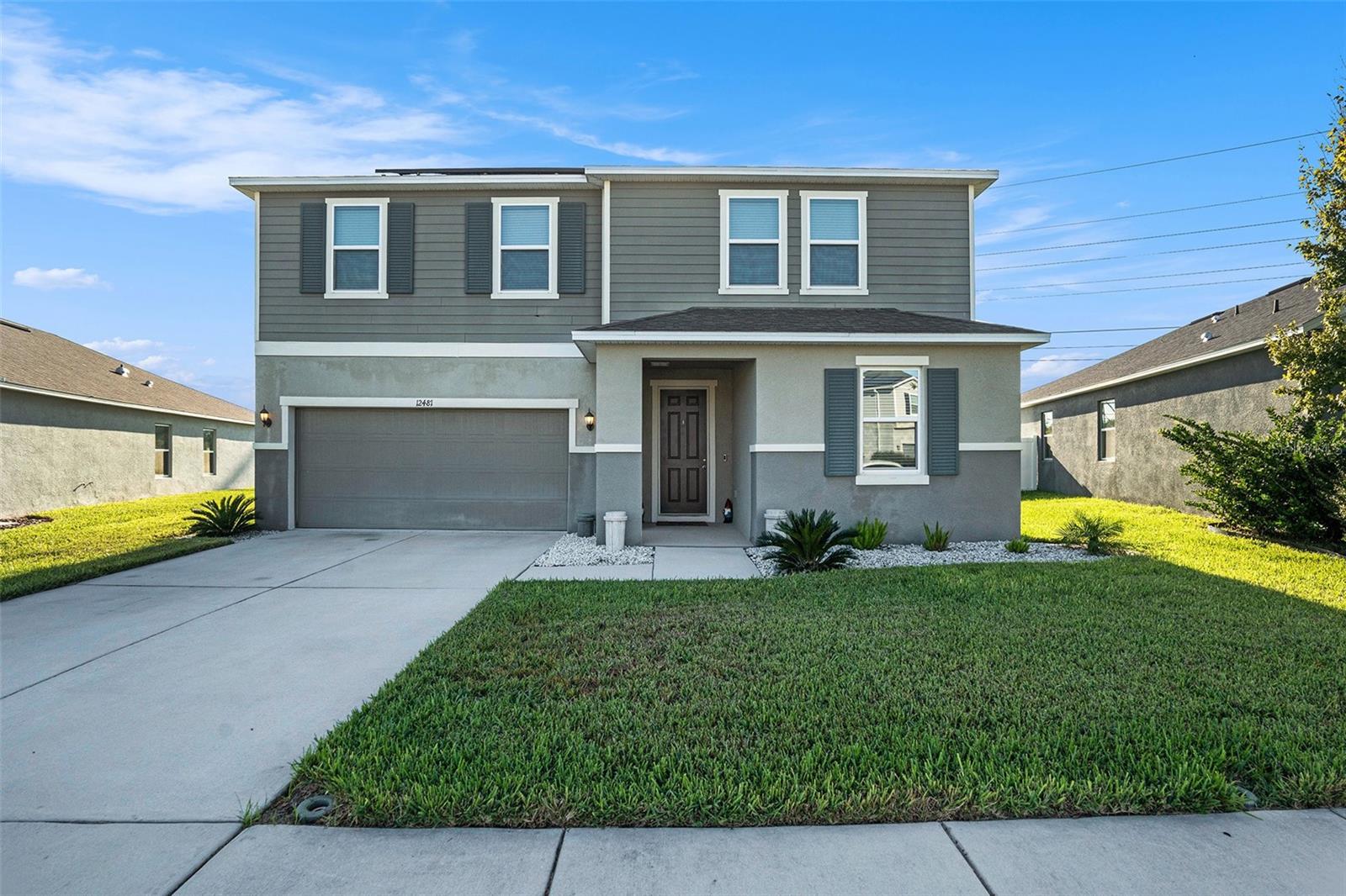 PRICED TO SELL! Welcome to this stunning 5-bedroom, 3-bath home built in 2021 — completely turn-key and ready for you! Featuring an open floor plan with spacious living areas, this home offers the perfect blend of modern design and comfort. The designer kitchen showcases granite countertops, stainless steel appliances, and ample cabinetry, making it a chef’s dream. Enjoy a bright, inviting layout ideal for entertaining or family gatherings. The beautiful backyard view provides a peaceful retreat, while gifted solar panels offer exceptional energy efficiency and savings. No CDD and low HOA add even more value. With plenty of space for everyone and move-in-ready condition, this home is a must-see!