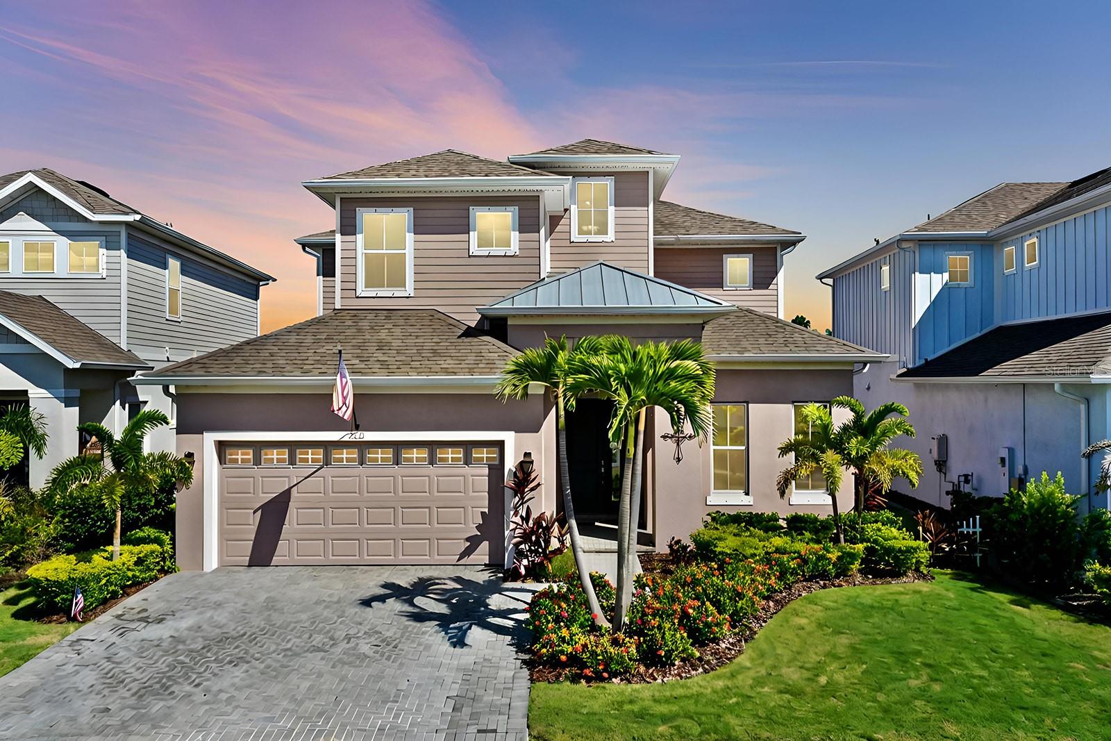 One or more photo(s) has been virtually staged. Welcome to your dream home nestled in Apollo Beach's coveted Mira Bay Community! This impeccably crafted abode epitomizes the essence of Florida living, seamlessly blending modern luxury with everyday comfort. Step into this stunning property and be greeted by a serene oasis on a tranquil street within a charming gated community. Every inch of this home exudes thoughtful design, from the exquisite custom trim work adorning the first floor to the inviting gourmet chef's kitchen equipped with a gas cooktop, perfect for culinary adventures. Bask in the abundant natural light that floods the living spaces, accentuating the plush comfort of the master bedroom adorned with upgraded carpeting. Prepare to be wowed by the master bathroom, a lavish retreat boasting indulgent features that promise to pamper and rejuvenate. Upstairs, the allure continues with a bonus room where you can lose yourself in it's water views from the windows. Step outside to discover your own private paradise—an oversized backyard haven complete with an easement already in place for a boat dock to accommodate up to a 35' boat, enveloped by a screened in lanai and gorgeous sunset views. MiraBay offers an array of amenities, including a community clubhouse with a café, a resort-style pool, a gym with structured workout classes, and an outpost where residents can enjoy paddleboarding and kayaking in the large lagoon. Additionally, the community features multiple playgrounds, tennis and pickleball courts, basketball courts, and more, making it an ideal place to call home. Convenience meets luxury with this prime location, just a short drive away from downtown Tampa, pristine gulf beaches, delectable dining options via boat or car, and endless entertainment possibilities. With so much more to explore and experience, this home beckons you to schedule a tour and make it your very own slice of paradise. Come discover the unparalleled lifestyle that awaits you at this remarkable residence—your Home SWEET Home awaits! ***Do to the highest elevation on the street and location, this home had 0 issue with any hurricane this season!
Weeks and Months Available