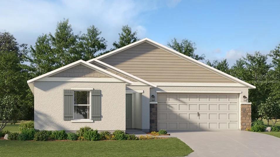 One or more photo(s) has been virtually staged. Under Construction. This new single-story Celeste is a modern take on a classic design. Down the foyer is a spacious and open-plan family room which has direct access to the cozy dining room, well-equipped kitchen and attached patio, perfect for everyday living. In a private corner is the owner’s suite with a convenient adjoining bathroom, while on the opposite side of the home are three secondary bedrooms. Wynnstone is a lovely family friendly community of new single-family homes located in Davenport, FL. This amenity-rich community will include: Pool, Clubhouse, Gazebo, Playground, Walking Trail, and Dog Park. Wynnstone is what you have been waiting for. Close proximity to Advent Health Heart of Florida, Posner Park (for restaurants and shopping). There are major roads like 27 and I-4 for quick trips to Orlando and the theme parks.