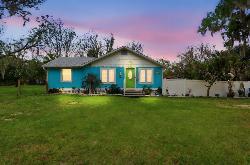 Discover this adorable and vibrant 3 Bedroom 2 Bathroom home, beautifully maintained and full of charm. From the moment you arrive, you'll love the cheerful coastal vibes, highlighted by fresh, vibrant paint colors. Insides this spacious home, offers a bright and welcoming feel with plenty of room to relax and entertain.
Recent updates include NEW ROOF (2025), NEW WINDOWS, AND A NEW TANKLESS HOT WATER HEATER, giving added value a piece of mind. Situated on a large half acre lot with NO HOA, this property offers the freedom and space you've been looking for. Step outside and enjoy the Above-ground pool with deck, perfect for soaking up Florida sunshine, hosting gatherings, and unwinding at home. 
Ideally located, you're just minutes away from Deleon Springs State Park and 35 minutes from the nearest beach, making it easy to enjoy both nature and coastal living. This cute and colorful home is perfect blend of comfort, style, adn location.