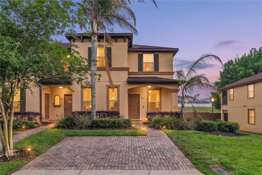 Resort Living. Disney in Your Backyard. A Built-In Income Machine.
Nine miles from Walt Disney World.
That's the address. And once you see everything that comes with it, you'll understand why properties in Regal Palms don't last long.
This is a 4-bedroom, 3.5-bathroom end unit townhome inside a gated resort community in Davenport — one of Central Florida's most in-demand vacation corridors. It's zoned for short-term rentals, fully furnished, and already under professional management with future bookings that transfer straight to you at closing. If you're an investor, you're not building something from scratch. You're buying into something that's already running.
But it works just as well as a primary home. Come home to a resort every single day.
The layout is one of the best features. Two primary en-suite bedrooms — one upstairs, one down. Four bedrooms total, three and a half baths. It's ideal for a family, a couple who wants their own floor, or two couples traveling together. Everyone gets privacy. Nobody feels like they're sharing too much space. That's what drives five-star reviews. That's what drives repeat guests.
And the community? It sells itself.
Regal Palms is a full resort experience. Lazy river. Water slides. Heated pools. Waterfalls. Outdoor jacuzzis. A tiki bar. An on-site spa with massages, manicures, and pedicures. Full fitness center with a sauna and steam room. Restaurant and bar on site. Live seasonal entertainment. A 4,000-plus square foot pirate-themed family arcade — Frankie Farrel's. And 24/7 guest services. Your guests or your family never have to leave the property to have a genuinely great time. That kind of amenity list keeps calendars full and guests coming back year after year.
The location only adds to it. Universal Studios is 22 miles out. Orlando International Airport is 30. Want the beach? Cape Canaveral, the cruise terminals, and Kennedy Space Center are about 90 minutes east. You're centrally positioned to everything Central Florida offers.
Furniture conveys. Management is in place. Bookings transfer at closing.
Whether you're buying this as an investment or making it your everyday home — the value is obvious. Properties like this, in a community like this, this close to Disney, don't sit on the market.
Schedule your showing today.