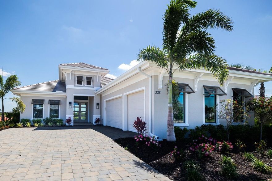 $25,000 Quick Move-In Incentive included! Experience coastal luxury in Wild Blue at Waterside with this move-in ready waterfront Birchwood III by Stock Luxury Homes. Featuring 3 bedrooms, 2.5 baths, a private study, and an open-concept great room with elegant dining, this home is designed for effortless living. Enjoy indoor-outdoor entertaining with a spacious lanai, pool, and spa, plus a 3-car garage for added convenience. Exceptional design, prime location, and immediate availability—don’t miss this opportunity.