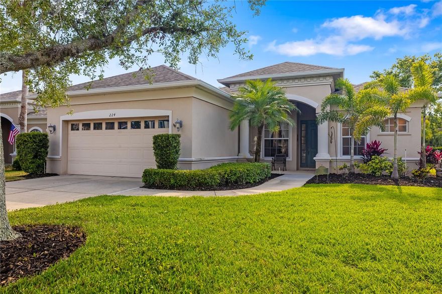 Welcome to Greyhawk Landing, a gated, multigenerational community located in beautiful Florida! This meticulously maintained 4-bedroom, 3-bath pool home sits on a private preserve lot and showcases a new roof, newer A/C, and 2,230 sq. ft. of thoughtfully designed living space. The split-bedroom layout offers a stylish kitchen with wood cabinetry, gas appliances, tile backsplash, and breakfast nook, plus a formal dining room that flows seamlessly into the spacious living area. The primary suite features dual closets, dual vanities, a soaking tub, and direct lanai access. Enjoy peaceful preserve views from the screened pool and spa—perfect for morning coffee or Florida sunsets. Residents of Greyhawk Landing enjoy resort-style amenities including two pools, a fitness center, tennis and pickleball courts, playgrounds, sports fields, walking trails, fishing pier, and bass-stocked ponds—all for only $75/year HOA fee. It is conveniently located near Lakewood Ranch schools, dinning, medical facilities, I75,  golf courses, UTC Mall, and the award-winning Gulf beaches.