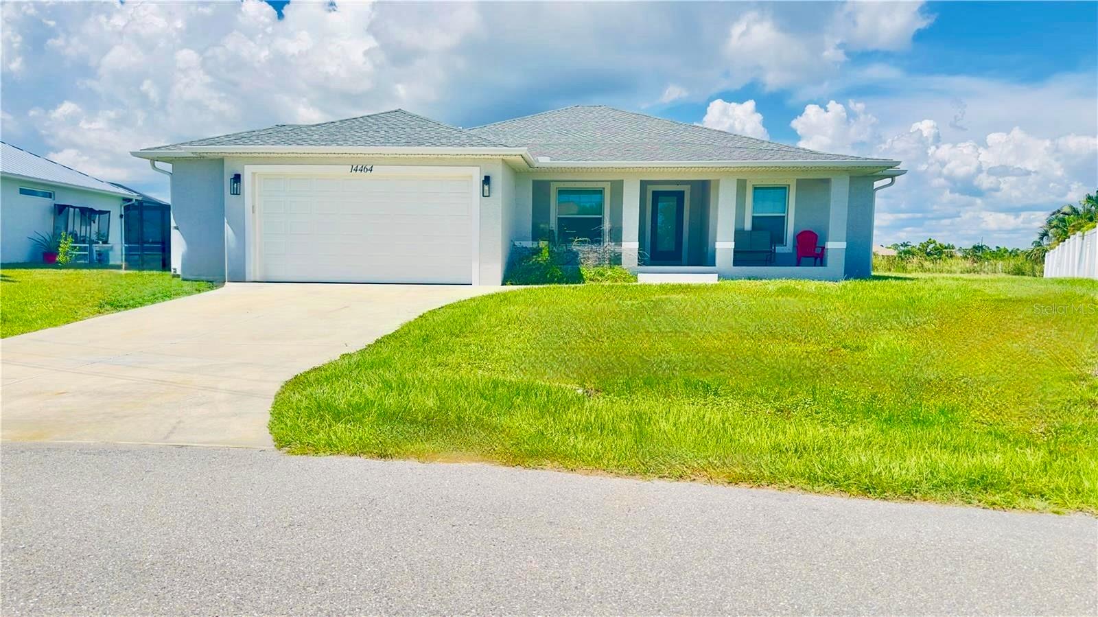 Stunning waterfront home in South Gulf Cove. Welcome to this modern 3-bedroom + office, 2-bath home perfectly situated on a canal with direct access to Charlotte Harbor and the Gulf of Mexico. Built in 2022, this move-in ready property combines contemporary style with the best of Florida waterfront living. Step inside to an open, light-filled floor plan featuring a spacious great room, stylish kitchen with granite countertops, stainless steel appliances, and a split-bedroom layout for privacy. The dedicated office provides the perfect space for remote work or a flex room to suit your needs. Enjoy breathtaking water views from your covered lanai, or launch your boat for a day of fishing, cruising, or exploring the Gulf. With a canalfront setting in the desirable South Gulf Cove community, you’ll have easy access to world-class boating, pristine beaches, golf courses, and local dining. Don’t miss this rare opportunity to own a nearly new waterfront home in one of Southwest Florida’s most sought-after boating communities!