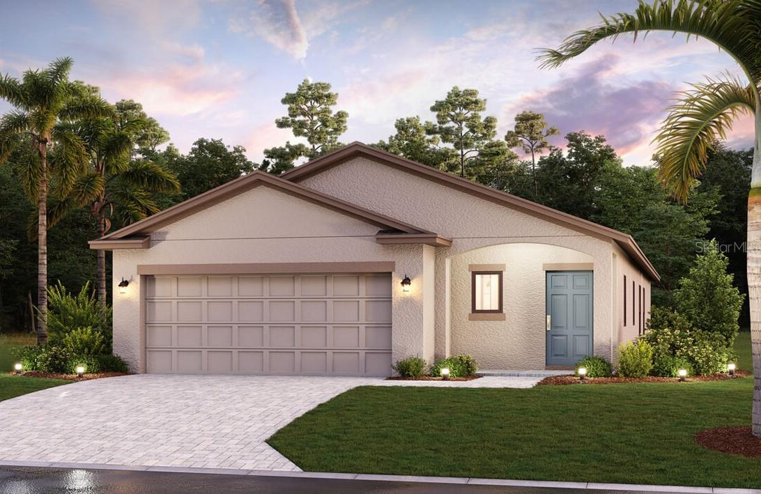 Under Construction. PRICED TO SELL!!! Welcome home to the Fiesta model built by M/I Homes. This beautiful home features 3 bedrooms, 2 bathrooms, an open concept kitchen and great room, and a 2-car garage with a pond view. Enter this home through a long and bright foyer with easy access to the garage and laundry room, as well as the entry to a private hall to bedrooms 2 and 3 and full bathroom. As you walk into the main living area, a spacious kitchen greets you with a large center island complete with double sinks for prep space and additional counter space with quartz counter tops. The café area sits just next to the kitchen to provide a casual dining space. At the back of the home lies the great room with access to the home’s back yard. The owner’s suite resides off to the side, ensuring privacy but also keeping you in the heart of your home. A large owner’s en-suite bath and walk-in closet are the highlight of this space. Come visit us today! *Photos show pictures of a previous model, not all features are the same.