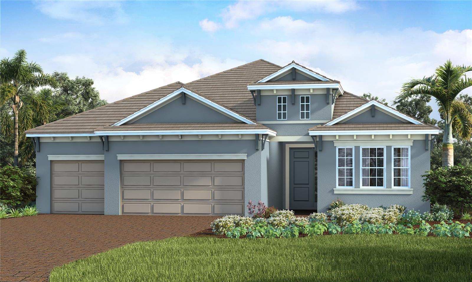 Under Construction. The Bay Breeze is designed to bring the outdoors in! This open floor plan with the kitchen and great room overlooking the large outdoor living area is in a private setting to enjoy a beautiful sunset. The pocket sliding glass doors in the Large Great Room slide all the way back into the wall. A unique feature included in this home is an optional door from the master bedroom/bath/closet that leads to the utility room with a laundry tub. It is a nice convenience when doing laundry. For those homeowners that like a dining room separate from the great room, this dining area is defined. The den has sliding glass doors that opens to a huge covered lanai with a dedicated wall on the opposite side including electric, gas and plumbing rough in's for an outdoor kitchen. If you like to entertain or just enjoy the Florida Lifestyle on a daily basis, make an appointment to see this home.