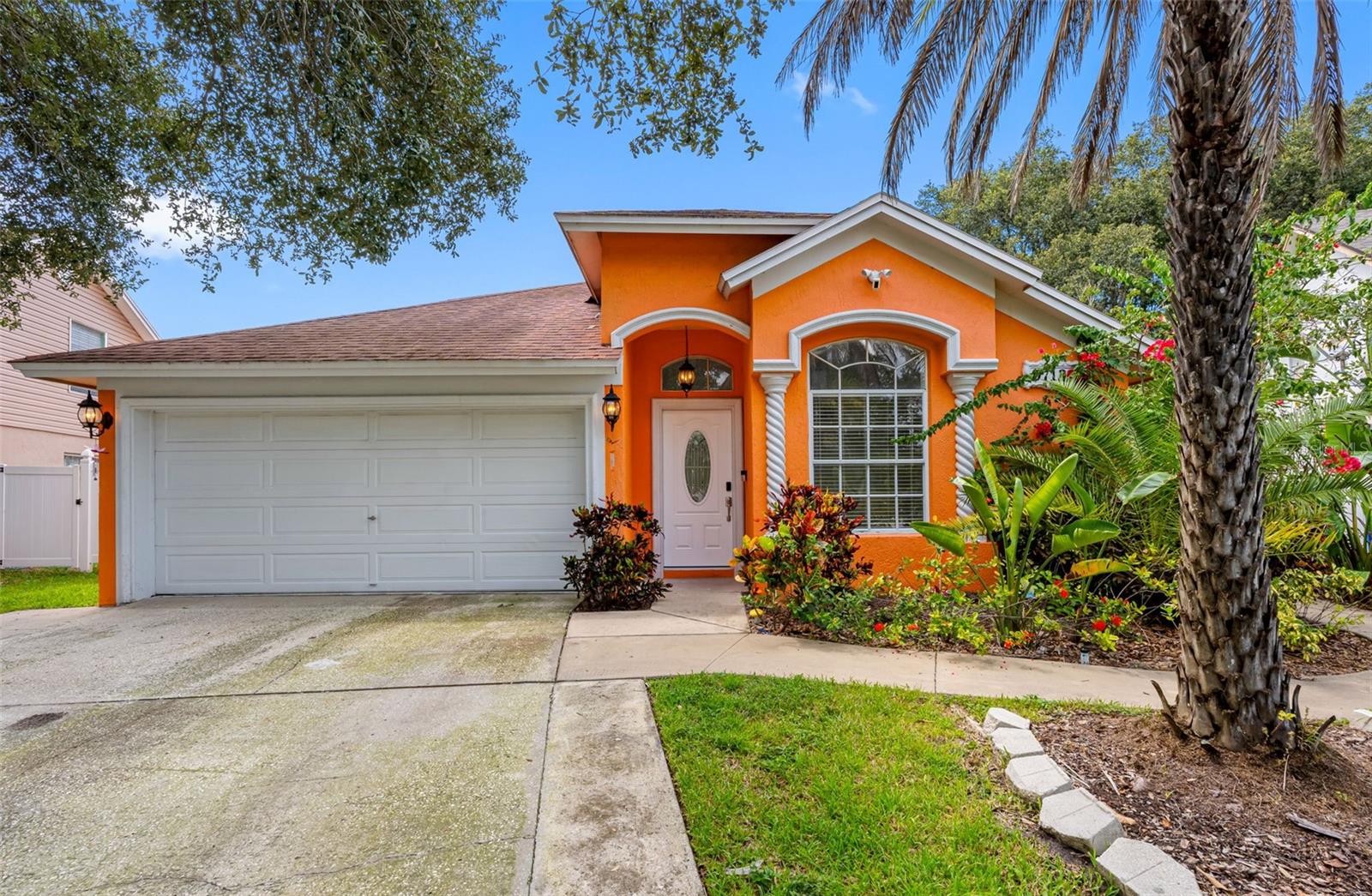 Welcome to this beautifully maintained 3-bedroom, 2-bath, 2-car garage home offering 1,838 sqft of comfort and style. Inside, you’ll find fresh paint throughout and a move-in ready design. The updated kitchen boasts granite countertops, a center island, and brand-new cabinets, all flowing seamlessly with tile floors across the home.
Step outside and discover your own quiet paradise—an in-ground pool perfect for hot summer days and a cozy fire pit to enjoy cooler nights. The spacious master suite features tranquil pond views, a luxurious oversized bathroom with a two-seater jetted tub, and a generous walk-in closet designed to fit your wardrobe with ease.
This split-bedroom floor plan is filled with natural light, while the nicely landscaped yard with new sod adds curb appeal. Major updates include a new A/C (2019), water heater (2020), and roof (2013), giving you peace of mind.
Best of all—this home is not in a flood zone, has a low HOA, and no CDD. Located close to the airport, shopping, dining, and more, this gem is ready for you to move right in. Don’t miss your chance—come see it today!
