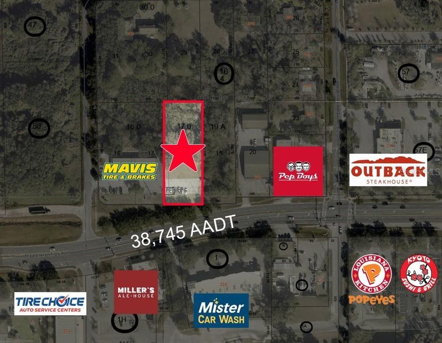 Commercially zoned pad site at the signalized intersection of Mitchell Hammock Road and S Lake Jesup Avenue in Oviedo, Seminole County. 0.76 acres / 33,147 SF total; net developable area approximately 18,587 SF following recorded wetland conservation easement (14,560 SF / 0.34 AC; ORB 4007/PG 062). Zoned C-2 General Commercial, City of Oviedo. Permitted uses include medical and dental office, professional services, daycare, general retail, QSR and restaurant with drive-through, bank with drive-through, automotive service, and personal services — all by right. 

Maximum FAR 0.50. Direct approved driveway access onto Mitchell Hammock Road. Traffic count 38,745 AADT (2025). All utilities in place: City of Oviedo municipal water and sewer; Duke Energy electric. Site partially improved with commercial asphalt surface. Previously approved by City of Oviedo for 2,190 SF dental office; full engineering and SJRWMD stormwater permit completed — available to buyer upon request. 2021 approvals have lapsed; re-application required. Property falls within FEMA Flood Zone A, FIRM Map No. 12117C0190F, effective 9/28/2007; prior stormwater design addressed this designation. 

Immediate co-tenancy includes Outback Steakhouse, Pep Boys, Mavis Tire & Brakes, Miller's Ale-House, Mister Car Wash, Tire Choice, and Popeyes. 1-mile average household income $112,198; 3-mile consumer buying power $2.3 billion. Annual taxes $4,459 (2025). Sold as-is.