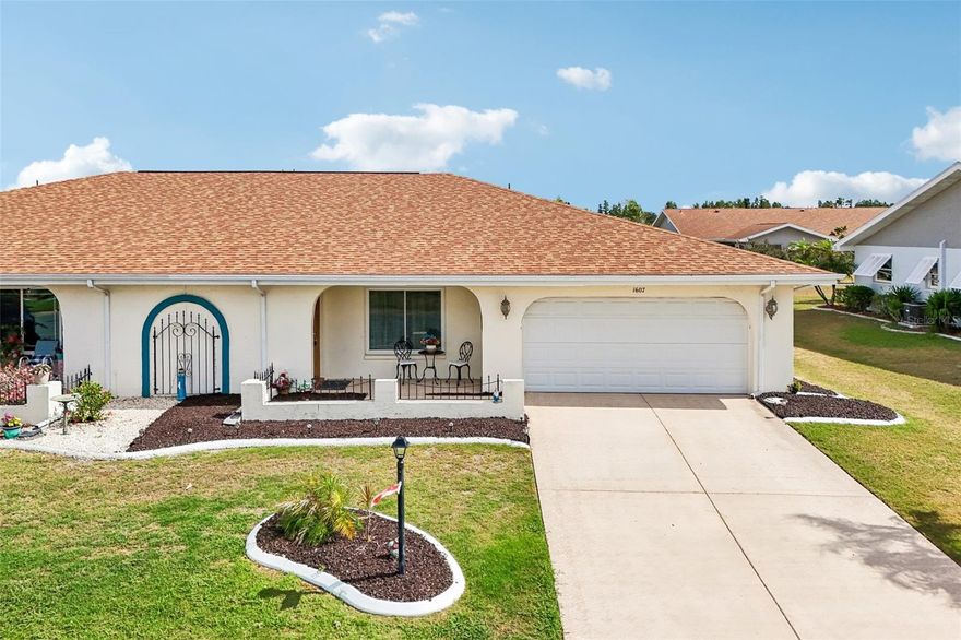 Welcome Home! Located in the highly desirable Sun Lakes Subdivision of Sun City Center’s premier 55+ community, this beautifully upgraded gem is ready for you to move right in. From the moment you pull up the drive, you’ll love the mature landscaping and charming covered front porch. Inside, a spacious living and dining area flows effortlessly into the heart of the home, where you will find a cozy family room complete with a fireplace. The chef-ready kitchen features a convenient breakfast bar and sleek, 1-year-old stainless steel appliances. Step through the sliders into a spectacular, fully enclosed Florida room featuring modern glass windows and a ceiling fan, offering a perfect, year-round retreat with easy access to the back patio.
This desirable split floor plan places the primary suite on its own side of the home for ultimate comfort, boasting dual sinks, a walk-in shower, and a spacious walk-in closet. The second bedroom and full bath sit on the opposite side of the property, ensuring maximum privacy for your guests. To give you ultimate peace of mind, this home includes a brand-new water tank with installation, a premium upgraded water purifier located in the garage, and a newly completed 4-point inspection done within the last 30 days. Complete with a large indoor laundry room and a 2-car garage, this pristine property truly has it all!
You’ll love Sun City Center with its amazing facilities, pools, and clubs just waiting for you to enjoy. Nestled between Sarasota and Tampa, this location offers a convenient ride to airports, great shopping, dining, and professional entertainment. With easy access to award-winning, sandy beaches, this home provides the best of all worlds without the stress of big city life. Leave it all behind and enjoy your new life here in one of Florida’s most affordable 55-and-better communities!