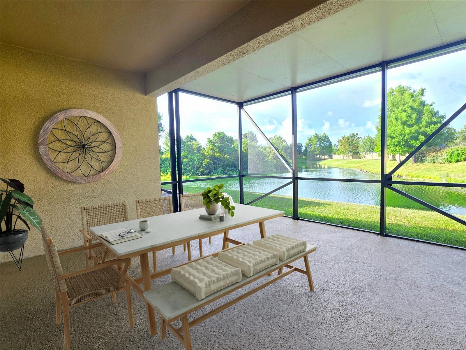 Imagine the opportunity to wake and enjoy your morning coffee with this majestic pond view in front of you every day! Welcome home to this wonderful community tucked away just minutes away from historical Tarpon Springs Sponge Docks. Best part is No flood zone with practically maintenance free living. This Gulfwinds Community features sidewalks along lighted tree lined streets with park benches to stop and take in the scenery. Great for walking with your pets or get in a few steps wile you stroll to the community pool. This home is located at the end of the cul-de sac on an oversized lot. Features include open kitchen with pantry, Corian counters and breakfast bar overlooking the living area with neutral paint and crown molding. The Primary bedroom has a view to the pond, walk-in closet and en-suite bathroom with both a soaking tub and shower. Two additional bedrooms are perfect for a personal office or retreat for a guest. There is an inside laundry room with added cabinetry and laundry sink. Perfect Open floor plan with sliding glass doors leads you from the living room to the patio overlooking the pond. Plenty of storage with a 2-car garage. Short drive to Fred Howard Park and beach, Downtown Tarpon Springs, marinas, boat launch at Anclote Park, restaurants, and professional golf courses.