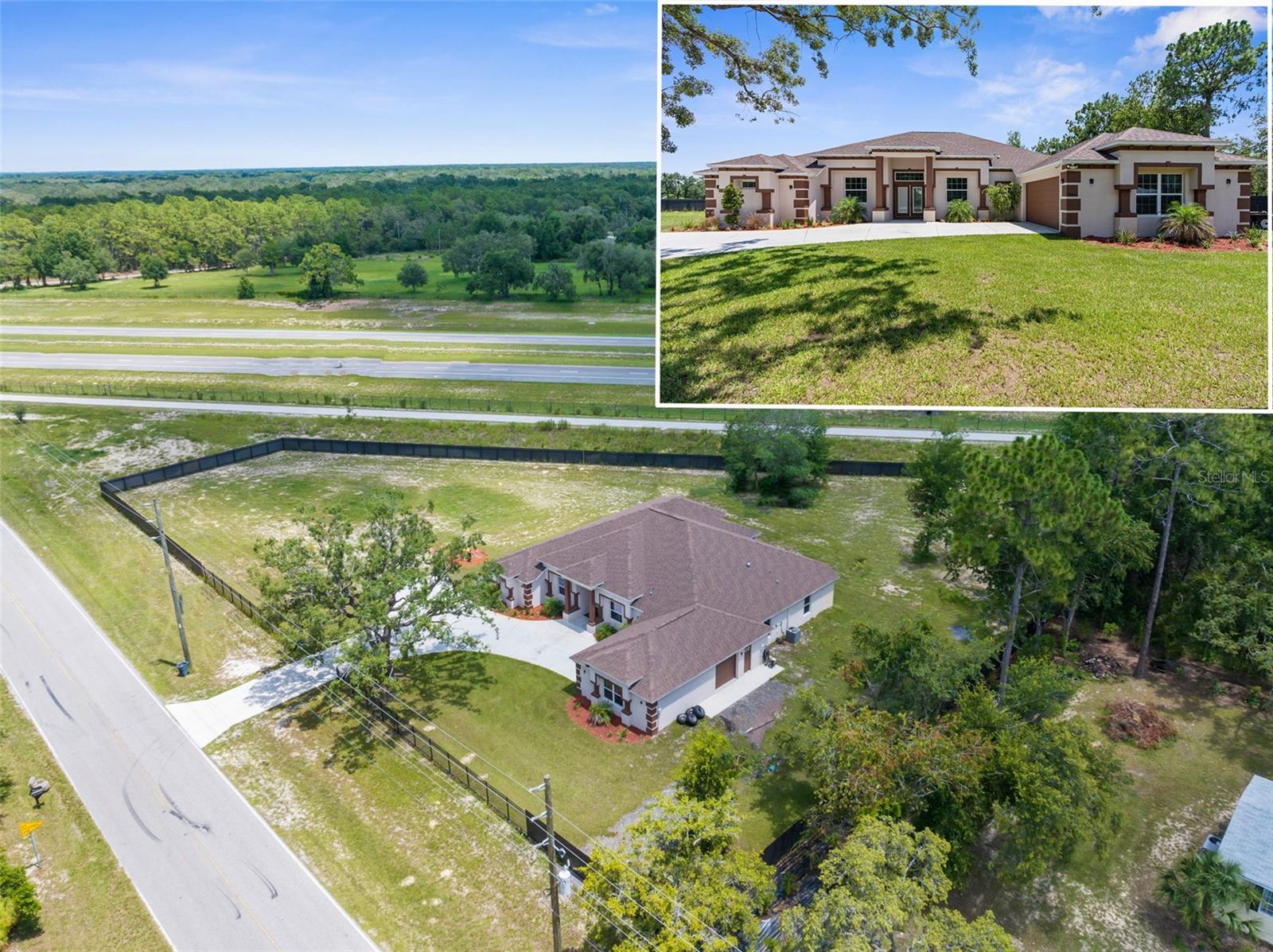 Almost brand NEW...2024 DREAM CUSTOM HOME on 1.28 acres. 4 bedrooms + 3 full bathrooms + 3-car courtyard entry garage + completely fenced with modern privacy fence and wrought iron fence and electric gate + on a paved road! Dream Custom Homes is an award-winning builder (over 90 awards) in our 5 county area for over 31+ years!! Don Milano Model. This is LARGE HOME with 2,895 sq ft of living space; 4,489 sq feet total!! Builder Warranty transfers to buyer.
OPEN FLOOR PLAN! High ceilings with tray ceilings in almost every room! Massive great room with triple glass sliders that disappear when opened to the large covered lanai (41x16) for a grand sense of space! Perfect home for entertaining family and friends - bring the outdoors in doors with this floor plan! Let that family and pets play outside with your large, fenced backyard!
Upgraded with granite, real wood cabinets, ceramic tile floors, designer lighting and ceiling fans, designer faucets, upgraded appliances..and a laundry room with a real sink (no plastic tub here) and spacious granite countertop and cabinets for storage - so nice that it will make your want to be in there keeping your home clean and organized.
The modern kitchen design has a large granite breakfast bar for extra seating. Large breakfast room with glass sliders to the covered lanai and outdoors, formal dining room, and grand foyer to greet your guests. The master suite has two large walk-in closets, ensuite master bathroom with dual sinks, large walk-in shower with subway tiles, rain shower head (multiple shower heads) and frameless glass, soaking tub, and private toilet room! The split floor plan offers privacy for the master suite. On the other side of the home, you'll find two bedrooms with 2 full bathrooms and oversized laundry room! The office is a true 4th bedroom with a closet. The 3-car garage allows you to park your cars and your toys inside!
NO HOA...so brings your RV, camper, boat, ATVs, pets, and all your toys!! Do you like to go bike riding, roller blading, running, or take long walks? The Suncoast Parkway's paved trail is right there...jump right on and enjoy the freedom to go the length of the trail from Tampa to Crystal River!
Everything is NEW: New Well. New Septic. New Roof. New AC. New Double Pane Windows. New Fencing. New Electric Gate! New...everything!!
Call today to come see it!!