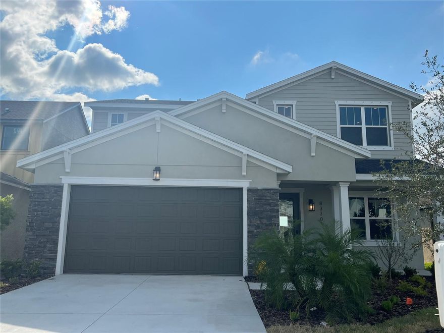 Under Construction. Move-In Ready. Builder incentives for year-end cover all closing up to $25,000 towards all costs or offering permanent rate buydowns, and including all appliances, costs or offering a 2-1 Permanent Rate buydown, starting at 4.99%. You are going to love this new 2 story home-designed with you in mind. This floor plan has it all, starting with a very large 3 bed, 2.5 bath, covered lanai, 2 car garage with an open floor plan on both floors offering over 2400 sq. ft. of living space. The flexibility in a floor plan that you deserve where you decide how to use the flex rooms down stairs and the loft upstairs. The first floor offers a living area with open space for your dining/kitchen/great room, plus the flex room off the front entry with a built in pocket office and a half bath for visiting friends and family. 

The kitchen offers plenty of counter space including the quartz waterfall center island with additional seating. The kitchen offers a convection oven with stainless steel range hood, built in microwave. 42" Glacier Gray upper cabinets with Admiral Blue Bottom cabinets. There is a lot of storage in this home, starting with the walk in kitchen pantry, morning kitchen for a coffee bar and closets on both floors. The 2nd floor offers a resort style primary suite with a huge walk in closet, a spa-like primary bath with room to roam and featuring a stand alone garden tub, Integrated corian rectangle sink and counters and step in tiled shower. That’s not all! The additional bedrooms are nice size and one with a large walk in closet and all separated by an open loft area and guest bathroom that has two undermount sinks. Don’t forget the convenience of the 2nd floor laundry room and a second pocket office built in to the loft area. Other features include 8' tall interior doors on both levels and block exterior walls on both levels, trendy fixtures and décor that separates the home from most spec homes. 

Additional features included 4 can lights per room and pre-wires for fans in all bedrooms, flex and the loft space, flat panel pre-wire in the family room, laundry tub pre-plumbing in the garage, drop zone / mud room space. PLEASE NOTE ~ photos are taken of other finished 405 Inland model home, and are for display/layout purposes only - actual home is under construction and selections will vary based on spec designs for the specific homesite, actual selections for this home are not shown in images.