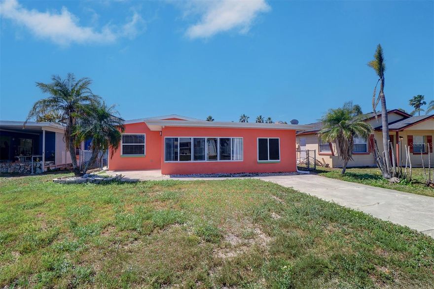 NOT SUBSTANTIALLY DAMAGED HOME! STUCTURE ASSESSED AT #310,000, THEREFORE UP TO $155,000 is ALLOWED TO BE INVESTED TO RESTORE THIS PROPERTY TO THE BEAUTIFUL CONDITION IT DESERVES! THIS PROPERTY WAS PROFESIONALLY MITIGATED RIGHT AFTER THE STORMS. Great opportunity to renovate to your specific taste. Excellent location just down the street from beach access and across the street from the Intracoastal Waterway. Home was flooded during Hurricane Helene.  Drywall and flooring have been removed. Home is solid block construction with a slab-on-grade foundation. It's a three-bedroom, two-bath floor plan layout with covered open air lanai in the rear. Ideal opportunity to renovate and have a gorgeous beach!  Easy to show, call to make an appointment.
