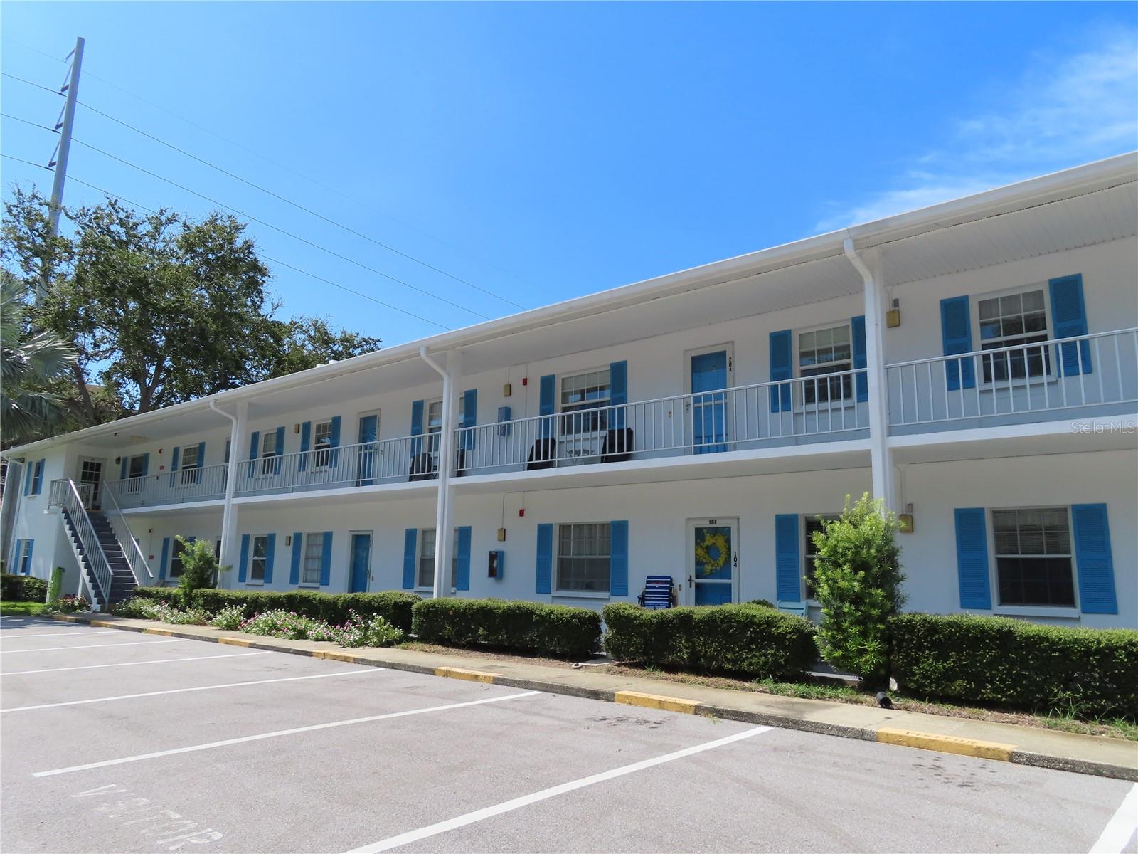 Come and see this completely furnished top floor unit where you will never hear footsteps again. This has a nice view of the courtyard with lots of trees. The kitchen and bath have both been updated and there is a carport to keep your car free from the elements. 55+, no pets, no leasing and the land is leased.