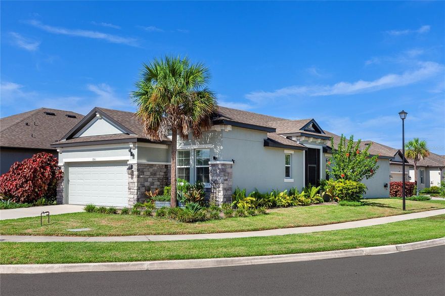 Welcome to 8561 Whispering Street, a 3 bedroom, 2 bath, 2 car garage home in family friendly Hidden creek. Built in 2019, this well designed home has an inviting open floor plan featuring a spacious kitchen and separate dining room. Enjoy morning coffee or evening relaxation on your screened-in lanai, surrounded by the serenity of your corner lot. The kitchen and baths feature elegant quartz countertops, tile flooring flows through the main living areas, and both the great room and primary suite boast tray ceilings that add an extra touch of charm. The primary suite boasts a private ensuite bathroom, spacious walk in closet, and a tray ceiling. Two additional bedrooms and a second bathroom are perfect for guests or a home office. Home features also include a separate laundry room with storage, 2 car garage, hurricane shutters, corner lot and private front view. Hidden Creek has sidewalks in the community, miles of walking trails, and a wonderful recreational area with a playground, BBQ grills, a covered pavilion for gatherings and birthday parties, and a multi sports field for family fun and recreation. Hidden Creek is conveniently located near the UTC Mall, Lakewood Ranch Waterside, Lakewood Ranch Main Street, downtown Sarasota, I-75, golf courses and The Pickleball Club. Centrally located to Sarasota and world famous beaches!
This move-in-ready home is waiting for you — schedule your showing today and discover why Hidden Creek is the perfect place to call home!