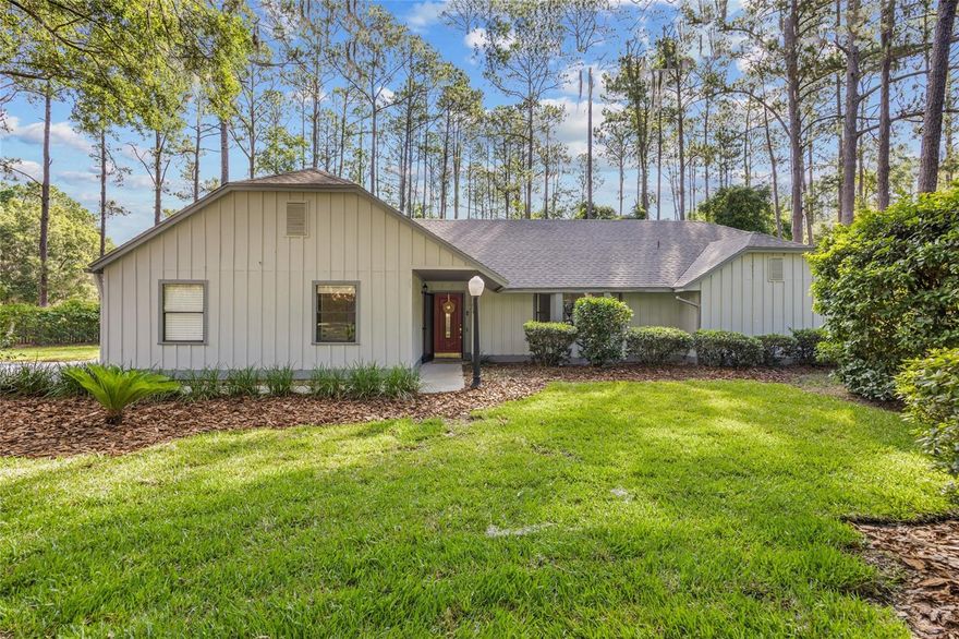 Imagine coming home to this amazing 4-bedroom, 2-bathroom house in the Planter’s Grove neighborhood of Haile Plantation. Picture yourself driving down a quiet cul-de-sac, surrounded by green vibes, and pulling into your private driveway. There's no need to worry about neighbors behind you – it's just you and the tranquility of nature. Step inside and feel the warmth of natural light filling 2,150 square feet of living space. Freshly painted walls create a clean, bright atmosphere. Your living room is a perfect spot to unwind after a long day, and the family room is where you'll host game nights and movie marathons with friends. The formal dining room is ready for all your dinner parties and celebrations. The heart of the home, your remodeled kitchen, awaits with sleek stainless steel appliances and ample counter space. Whether you're whipping up a quick meal or experimenting with new recipes, this kitchen has everything you need. This home features a split-bedroom floor plan that places the primary suite away from the other bedrooms. The four spacious bedrooms offer plenty of room for relaxation or study, and the bathrooms make mornings smooth and hassle-free. One of the coolest features? The 2-car garage has a section converted into a climate-controlled office – your perfect spot for working from home or diving into hobbies. Step out onto your extended screened back porch and imagine sipping your morning coffee or relaxing with a book. There's even a hookup for a hot tub, making it an ideal spot to unwind. Your long driveway means there's always space for friends to park when they come over. For those who love the outdoors, the neighborhood nature trail is just a stone's throw away, perfect for morning jogs or peaceful evening walks. Schools, a playground, and a basketball court are all within walking distance, and the nearby equestrian center adds an extra touch of charm. On Saturdays, stroll to the Haile Plantation farmers market for fresh, local produce and treats. And when you need to head to UF, Shands, or the VA Hospital, it's less than a 17-minute drive, keeping you close to everything important. This home isn't just a place to live – it's a lifestyle. Don’t miss the chance to make it yours!