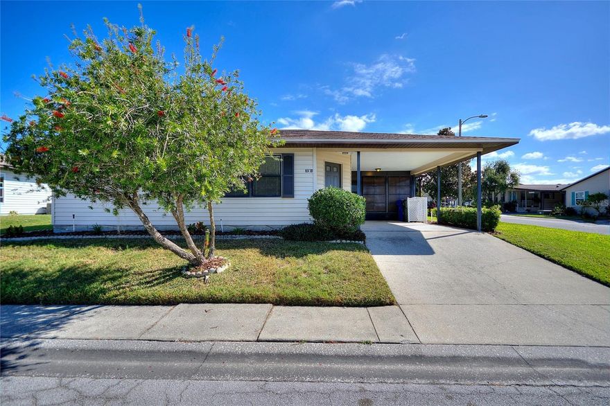 Close to everything! Quiet 55+ community, 1990s build single family home with beautiful upgraded white tyle in living room, upgraded fixtures. property included irrigation, monthly lawn service and water included.