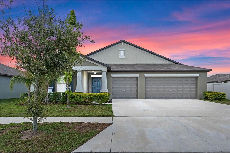 $10,000 BONUS TO BUYER FOR CLOSING COSTS! Fantastic hard to find newly built (2021) Beautifully spacious 5-bedroom, 3-bathroom, 3 car garage nestled on the banks of a serene pond, this residence offers a unique blend of luxury, comfort, and functionality. As you enter, you're greeted by high ceilings, an open-concept living space with tile floors in the main living area , creating a seamless flow from room to room. The heart of the home, a chef's dream kitchen, boasts a large center island, granite countertops, custom 42" cabinets, stainless steel appliances and oversized walk-in pantry. Imagine entertaining family and friends while enjoying the picturesque views of the backyard and pond. The owner's suite is a private retreat, featuring an oversized bedroom with captivating water views. The en-suite bathroom offers his and her vanity, walk-in shower and roomy walk-in closet is tucked away and private. The other 2 bedrooms and bathroom are conveniently located on the other side of the home for additional privacy. This home is not just beautiful, it's smartly designed with additional features to enhance your living experience. There is den/office off the main living area. Venture outside to your screened covered patio 20X15 plus an additional open patio 15X12 overlooking the fenced backyard and pond view. Perfect setting for relaxation and outdoor gatherings. Located in the family-friendly community of Spencer Creek, residents enjoy access to a clubhouse, pool, dog park, playground and a basketball court. The convenience continues with close proximity to schools, hospitals, shopping, I-75, US-41, US-301 and the allure of Tampa Bay. Ready to make this dream home yours! Some of the furnishings are available for sale on separate sale.