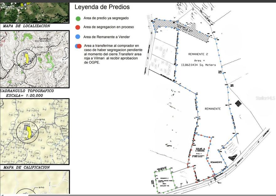 Exceptional Development Opportunity in Rincón, Puerto Rico
Discover 3.42 acres of land located in a highly desirable area of Rincón, offering the perfect balance between privacy, mountain views, and close proximity to town and beaches. This property provides a peaceful, natural setting with a true mountain feel, while remaining just minutes from Rincón’s vibrant town center, well-known surf spots, restaurants, and coastline.
The land features a favorable topography with gentle slopes and largely usable areas, making development and project planning more accessible. There are ideal areas to build with ocean views, in addition to open mountain views, allowing each lot to maximize both appeal and long-term value.
Reference images include the CRIM map and the segregation map legend. The area highlighted in blue represents the 13,862 square meters (3.42 acres) being offered for sale. The legend further identifies which stages of the segregation process have been completed and which are currently in progress, providing transparency and clarity for buyers, investors, and developers.
The property offers excellent development potential, with the possibility of being subdivided into approximately 8 to 10 lots, averaging around 900 square meters each, making it an outstanding opportunity for investors or developers seeking a versatile project in a prime location.
Ideal for eco-tourism, agro-tourism, residential development, or as a private retreat, this property combines tranquility, accessibility, and long-term value in one of Puerto Rico’s most sought-after coastal communities. A rare opportunity to invest in Rincón’s growing market while preserving the natural beauty and charm of the area.